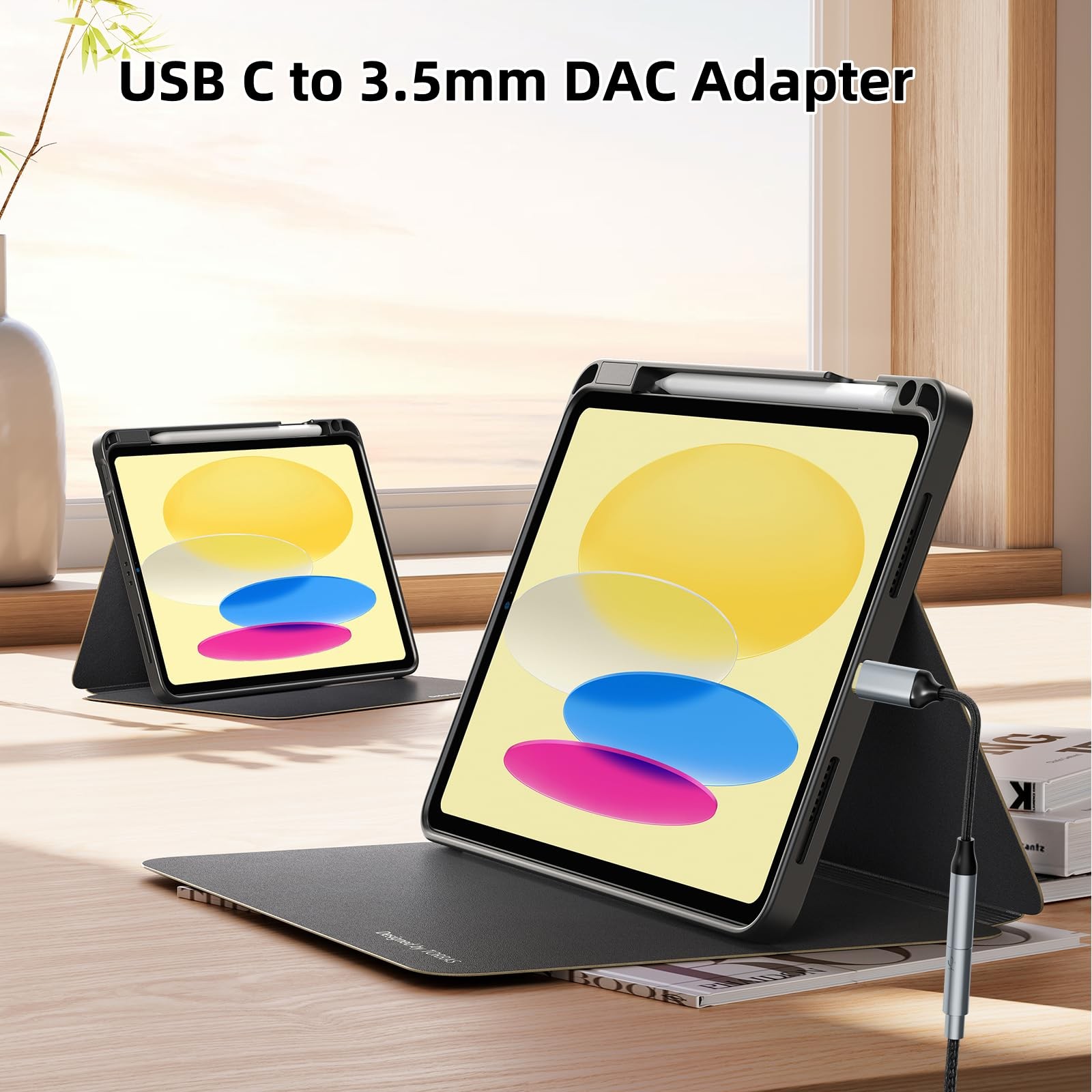 USB C to 3.5mm Headphone Jack Adapter Type C Aux Audio Converter Black Plug Set