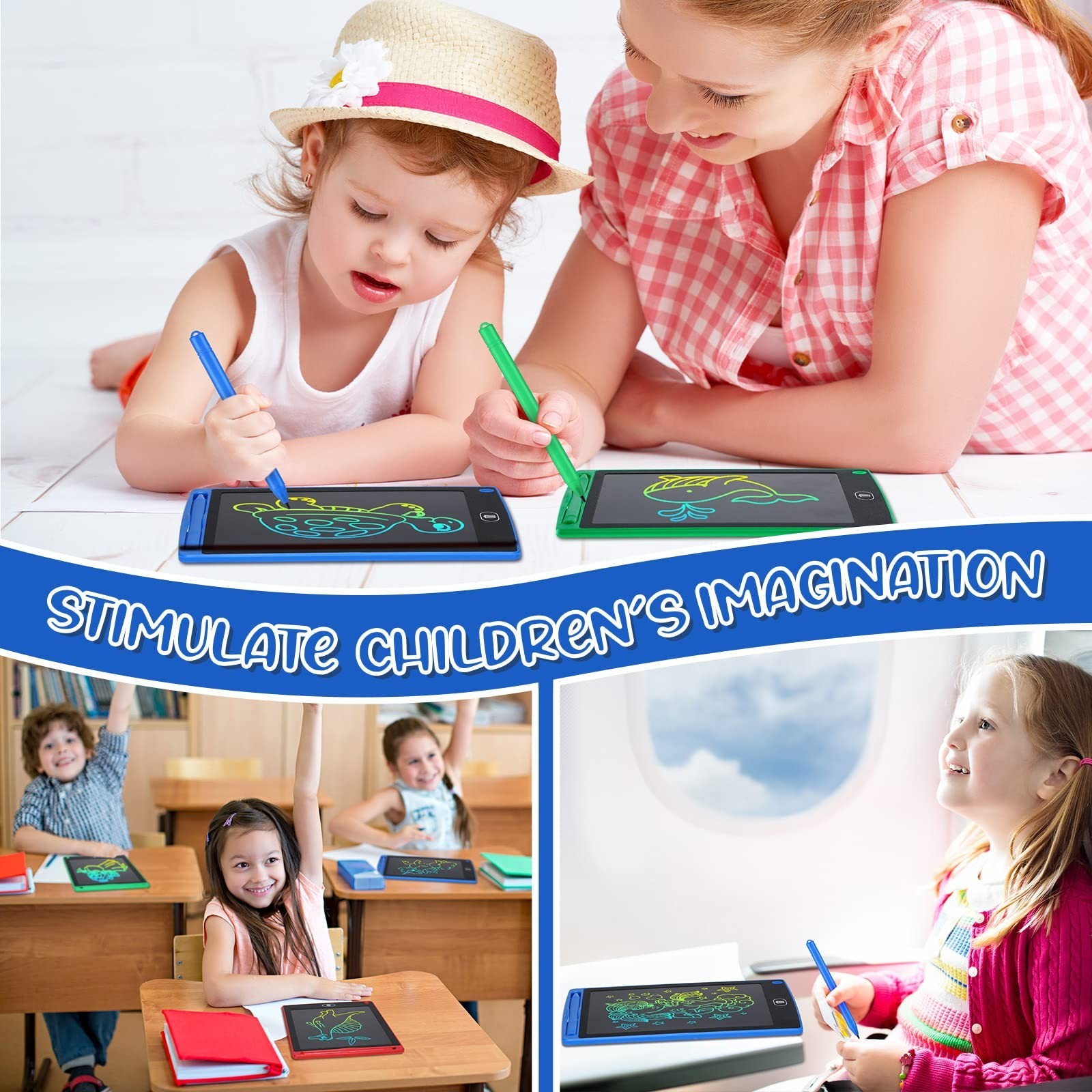 64 Pcs LCD Writing Tablet Doodle Board – 8.5 Inch Reusable Drawing Pad, Kids Edu