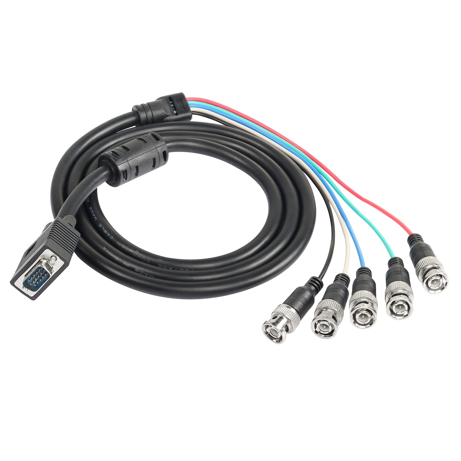 MEIRIYFA VGA to BNC Adapter Cable, HD15 VGA to 5 BNC RGBHV Male Coaxial High …