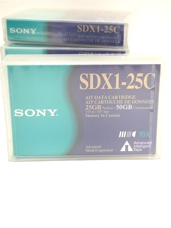 SONY: SDX1-25C; AIT 25GB/50GB AIT DATA CARTRIDGE_LOT of 5_FACTORY SEALED!_