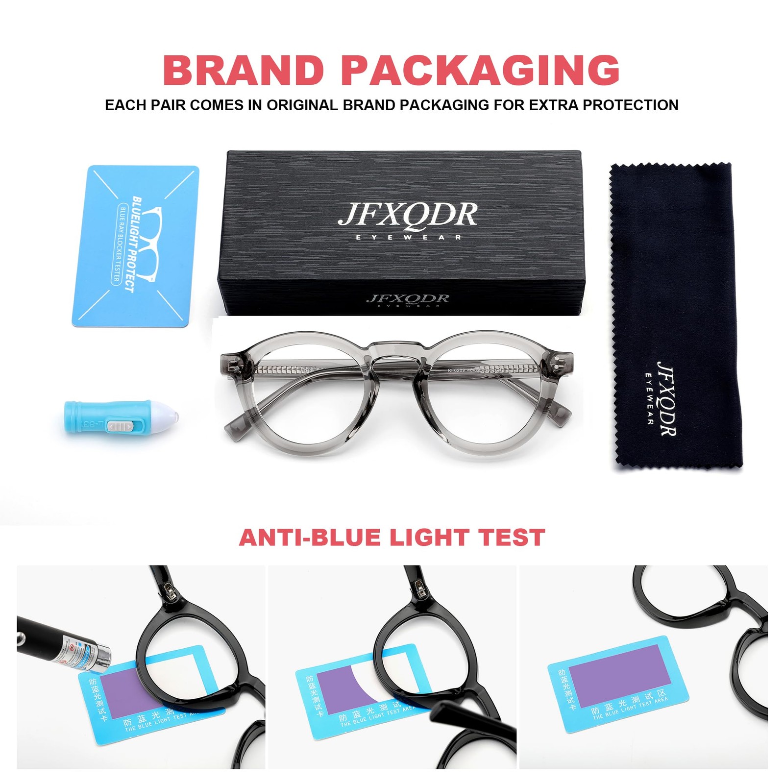 Retro Round Blue Light Blocking Glasses, Anti Glare, UV, Women, Men, RF6209