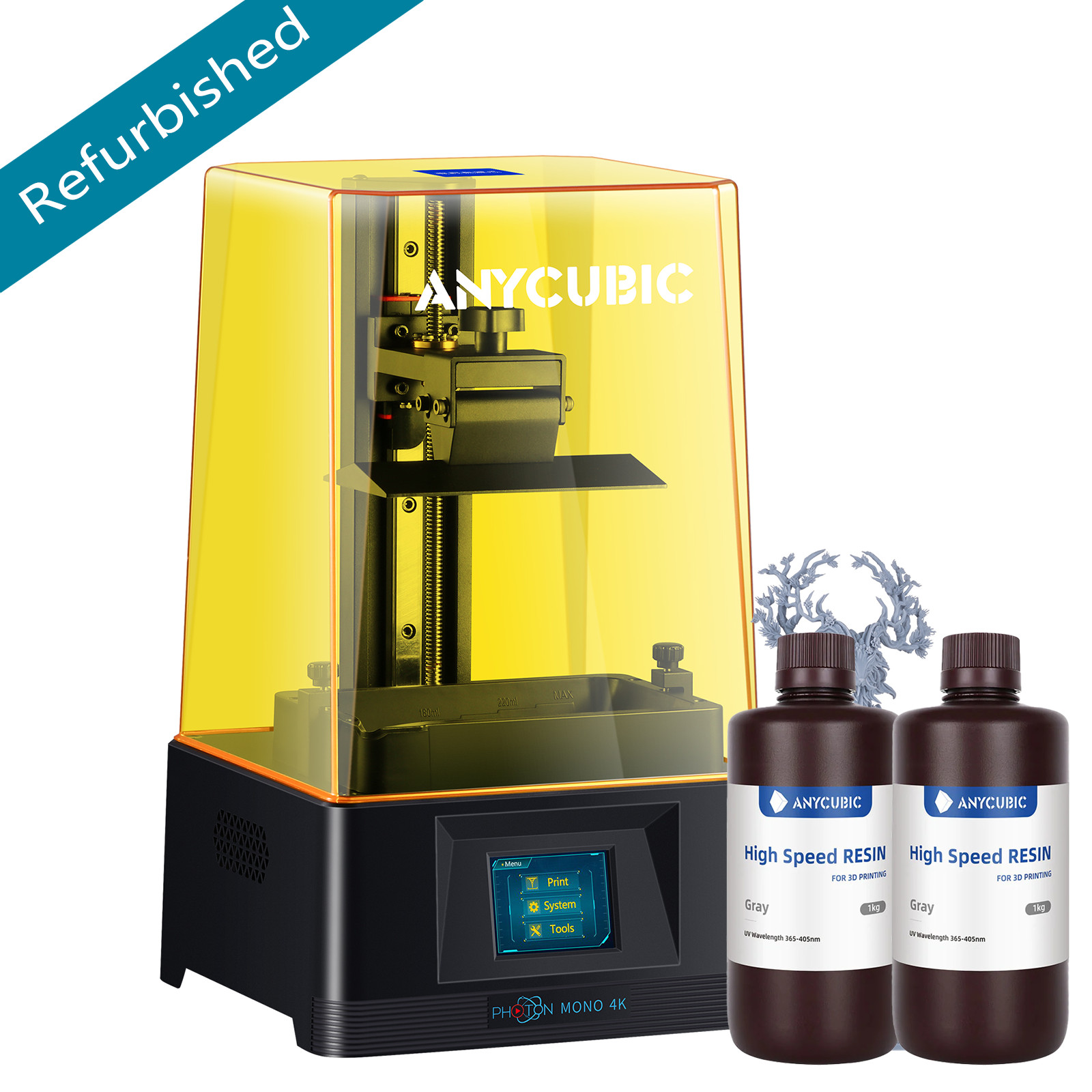 【Refurbished】ANYCUBIC Photon Mono 4K 3D Printer+2kg High Speed Resin Lot