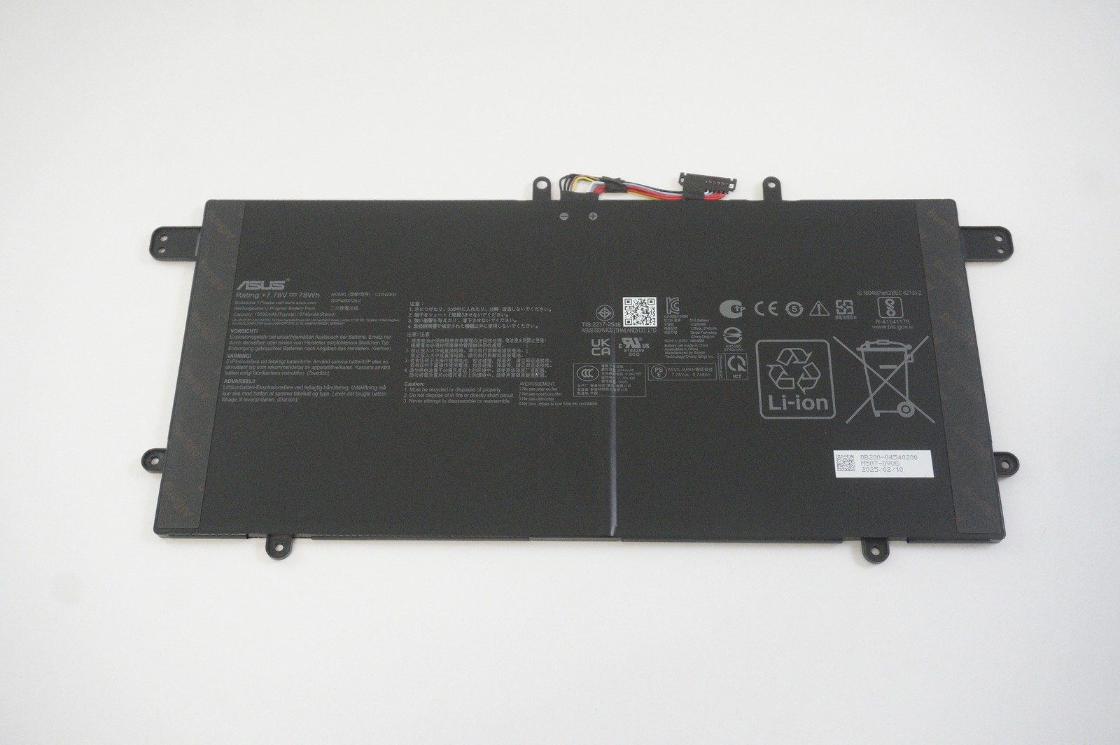 C22N2309 Asus 7.78V 78WH 9740 mAh 2ICP/60/120-2 Battery UM5606WA-S16.R3651TB