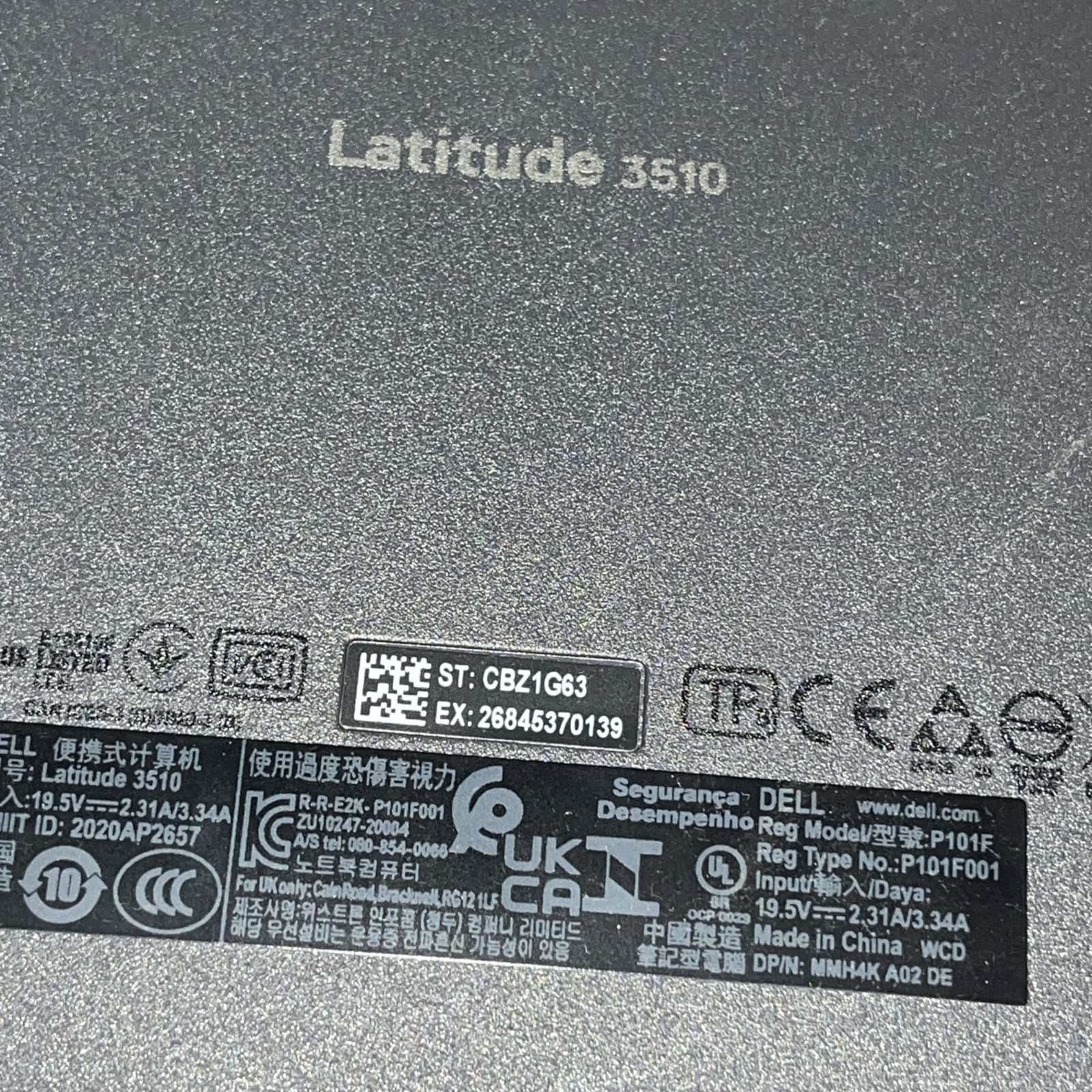 DELL LATITUDE 3510 INTEL CORE I5-10210U 8GB RAM NO HD :