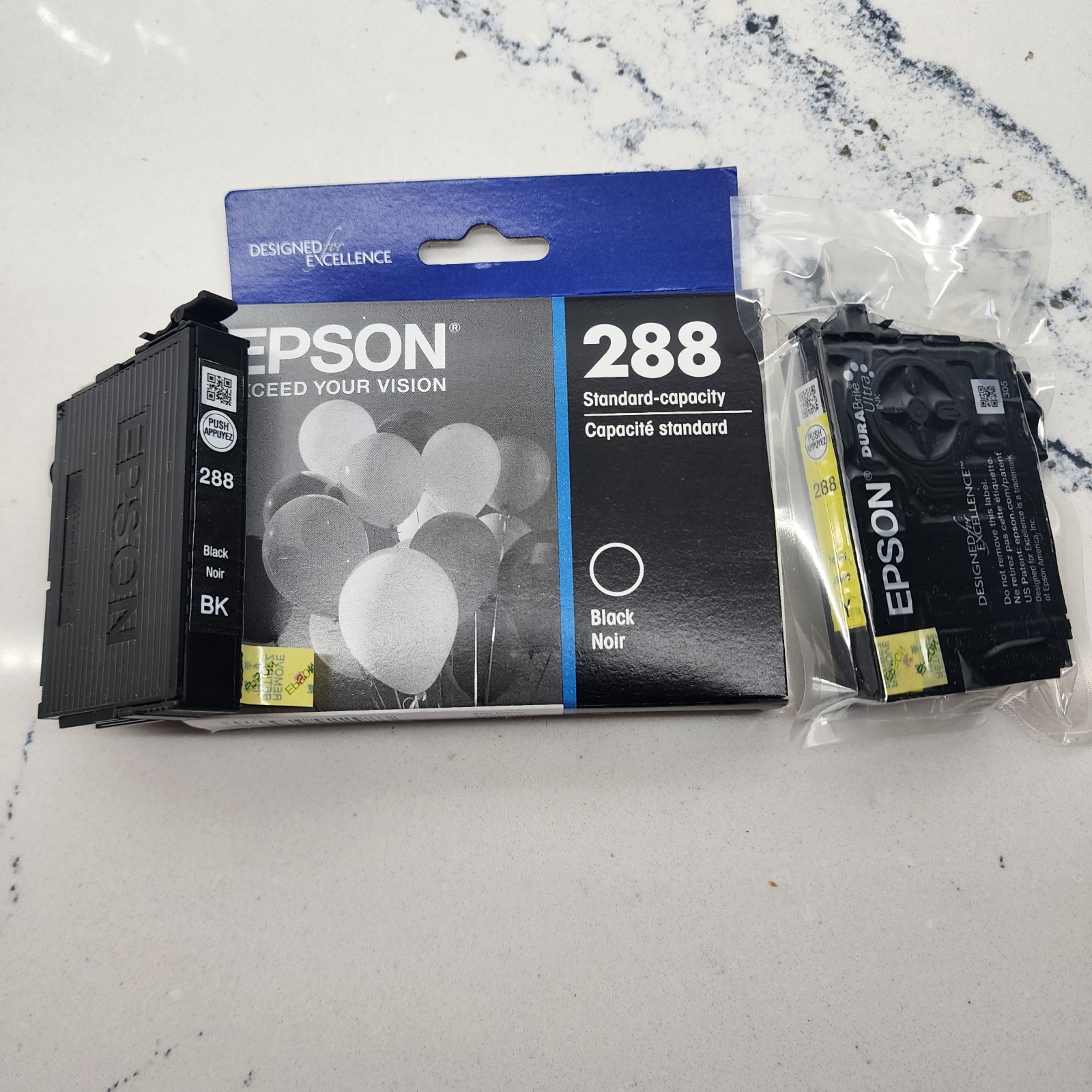 Lot 3 Genuine Epson 288 Ink Cartridges Black/ Yellow Sealed