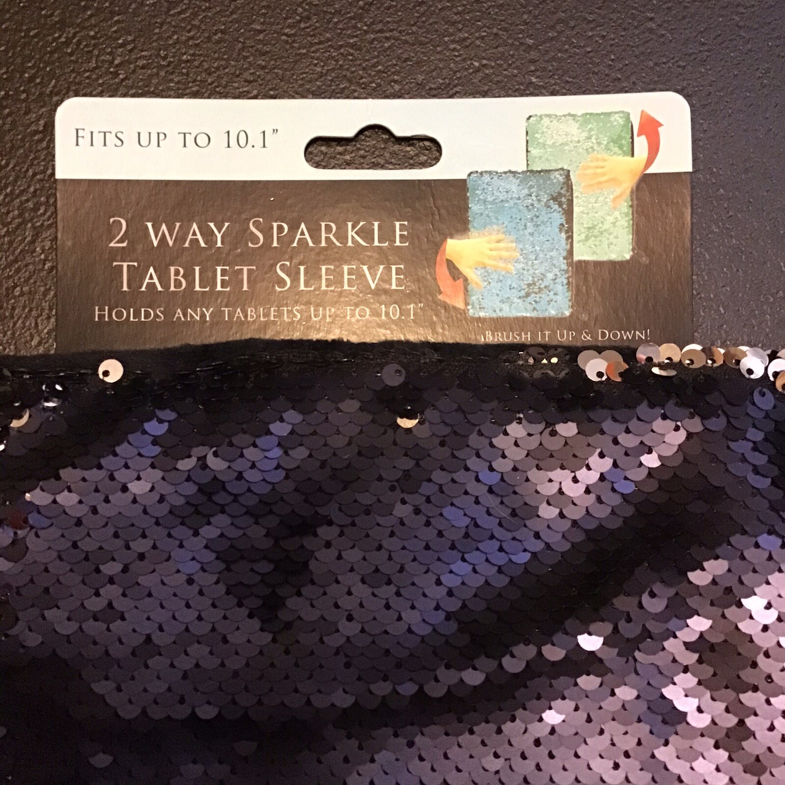2 Way Sparkle Tablet Sleeve (fits Tablets Up To 10.1”) Silver/Black