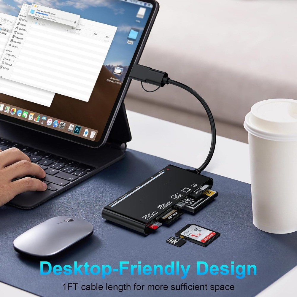 USB 3.0 Memory Card Reader, 7 in 1 Adapter Hub, for SD, CF, TF, Micro SD, XD, MS