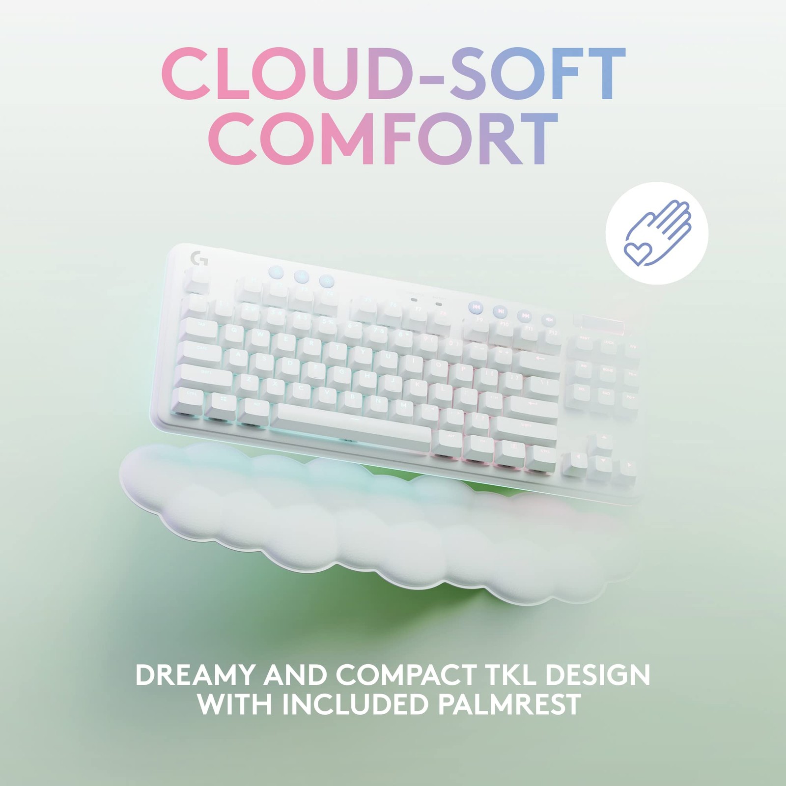 Logitech G715 TKL Wireless Mechanical Tactile Gaming Keyboard PC/Mac White Mist