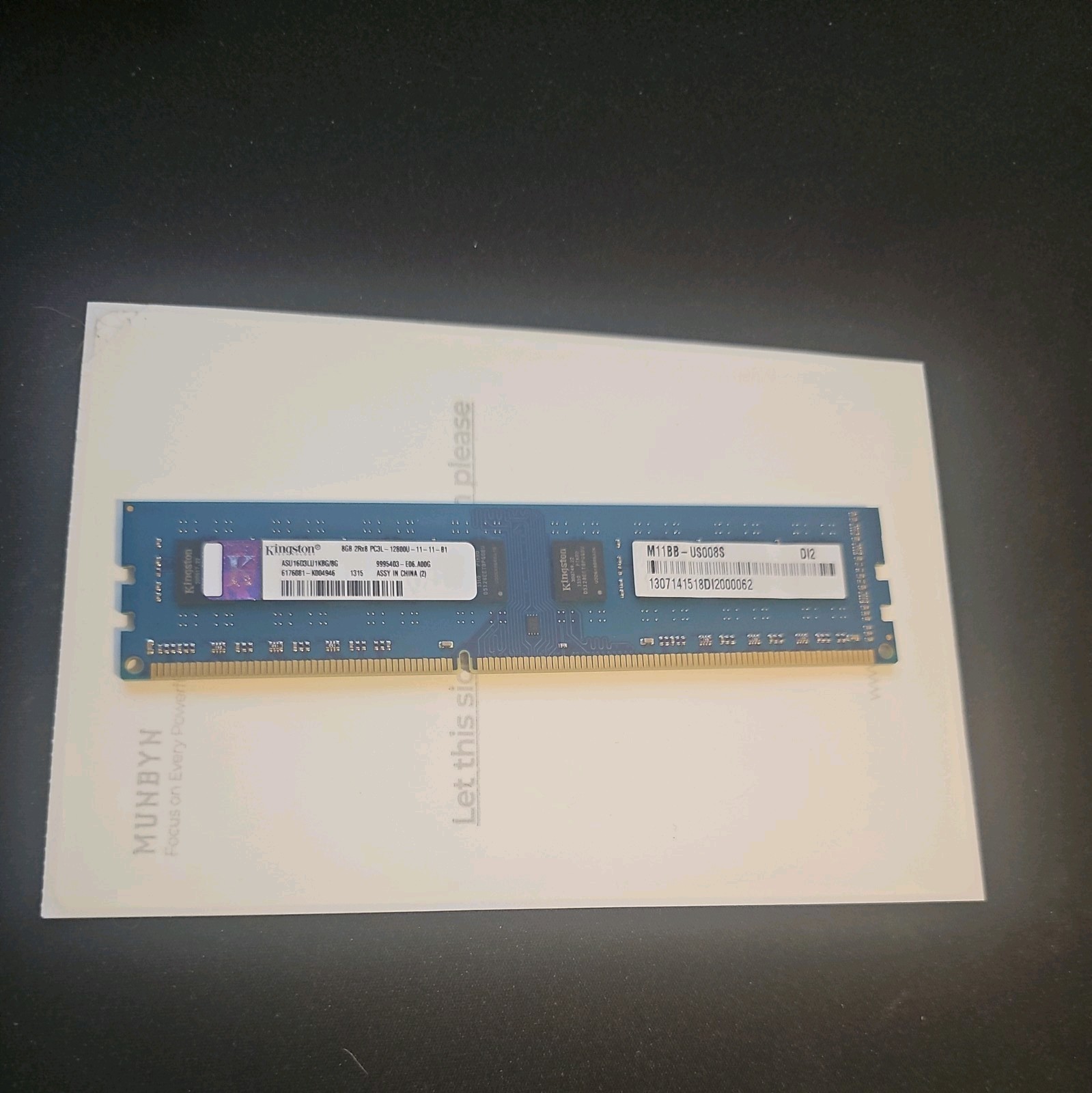Kingston 8GB (1x8GB) PC3L-12800U DDR3 DIMM Desktop RAM