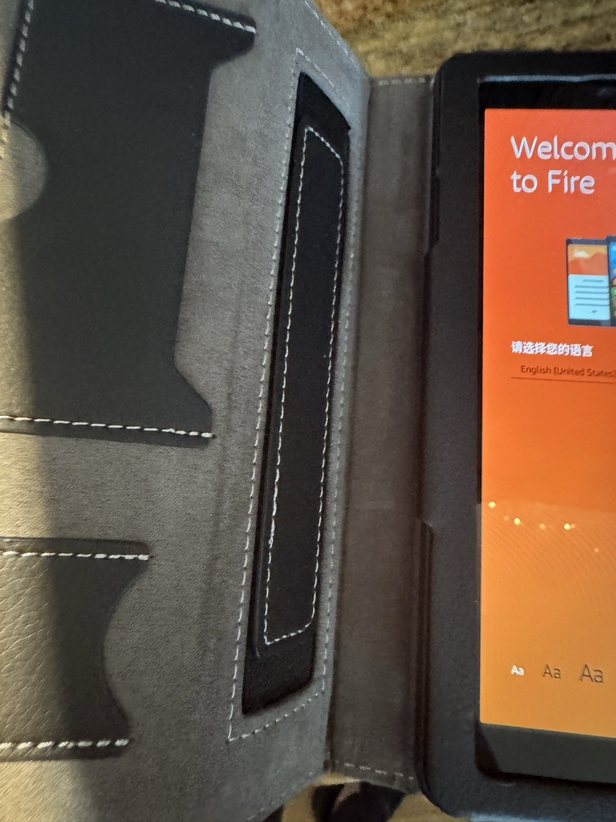 Amazon Fire Tablet Bundle with Black Synthetic Leather Case