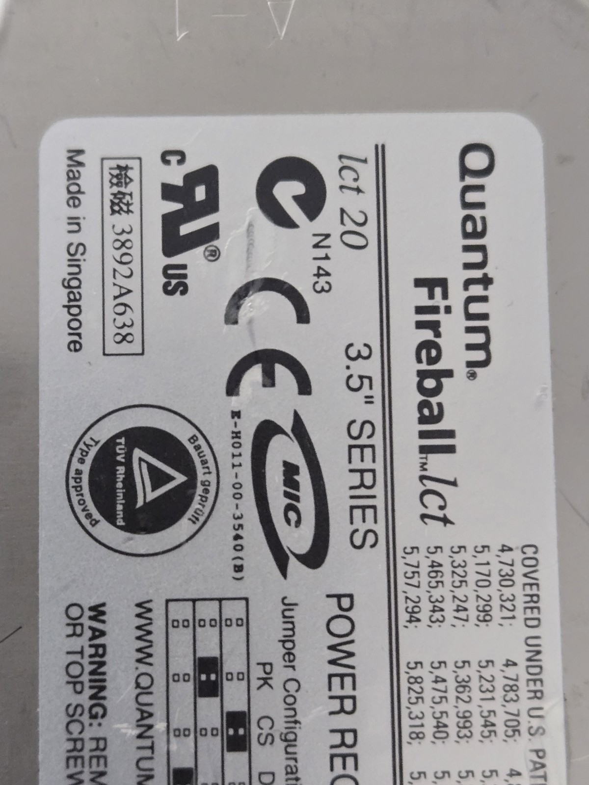 Quantum Fireball Lct20 20.4GB IDE PATA 3.5 Hard Drive Vintage HDD