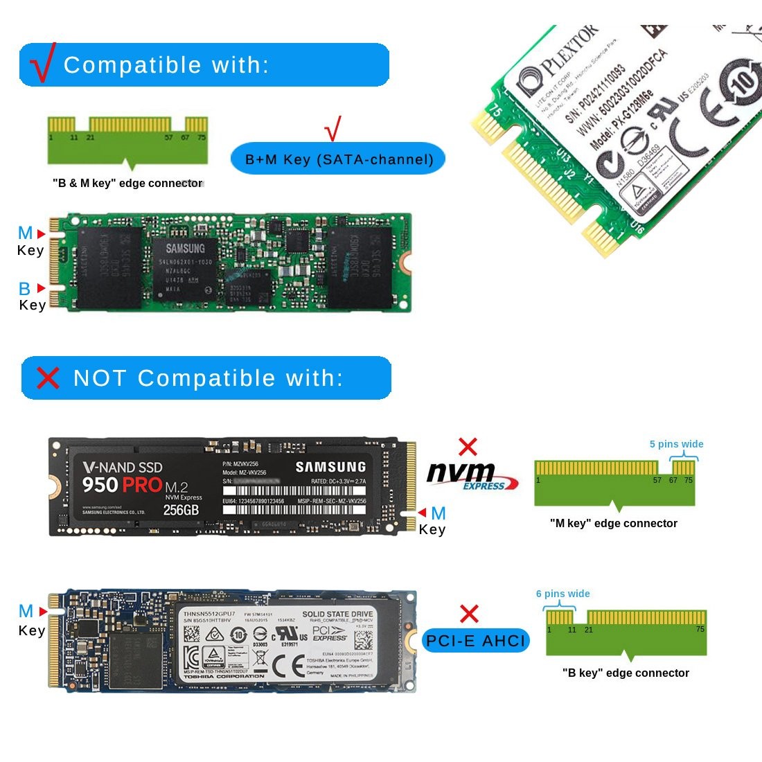 SATA to M2 NGFF SSD Converter Adapter Card M.2 to SATA 3 III Connector