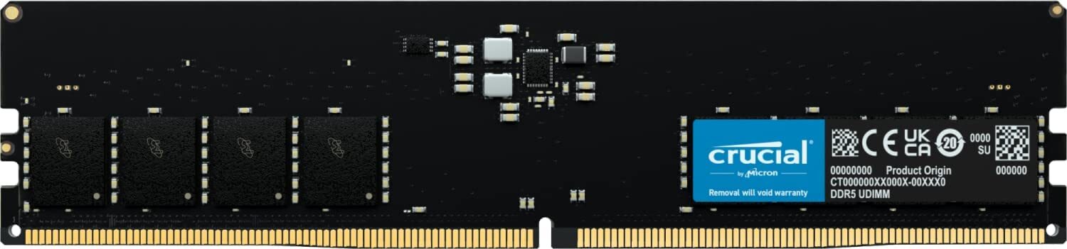 Crucial 32GB Single DDR5 4800MHz PC5-38400 RAM 288-Pin Desktop Memory 4800 uDIMM