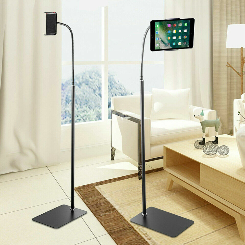 69″ Tablet Floor Stand Phone Holder Flexible Gooseneck for iPhone Ipad 4”- 10.6″