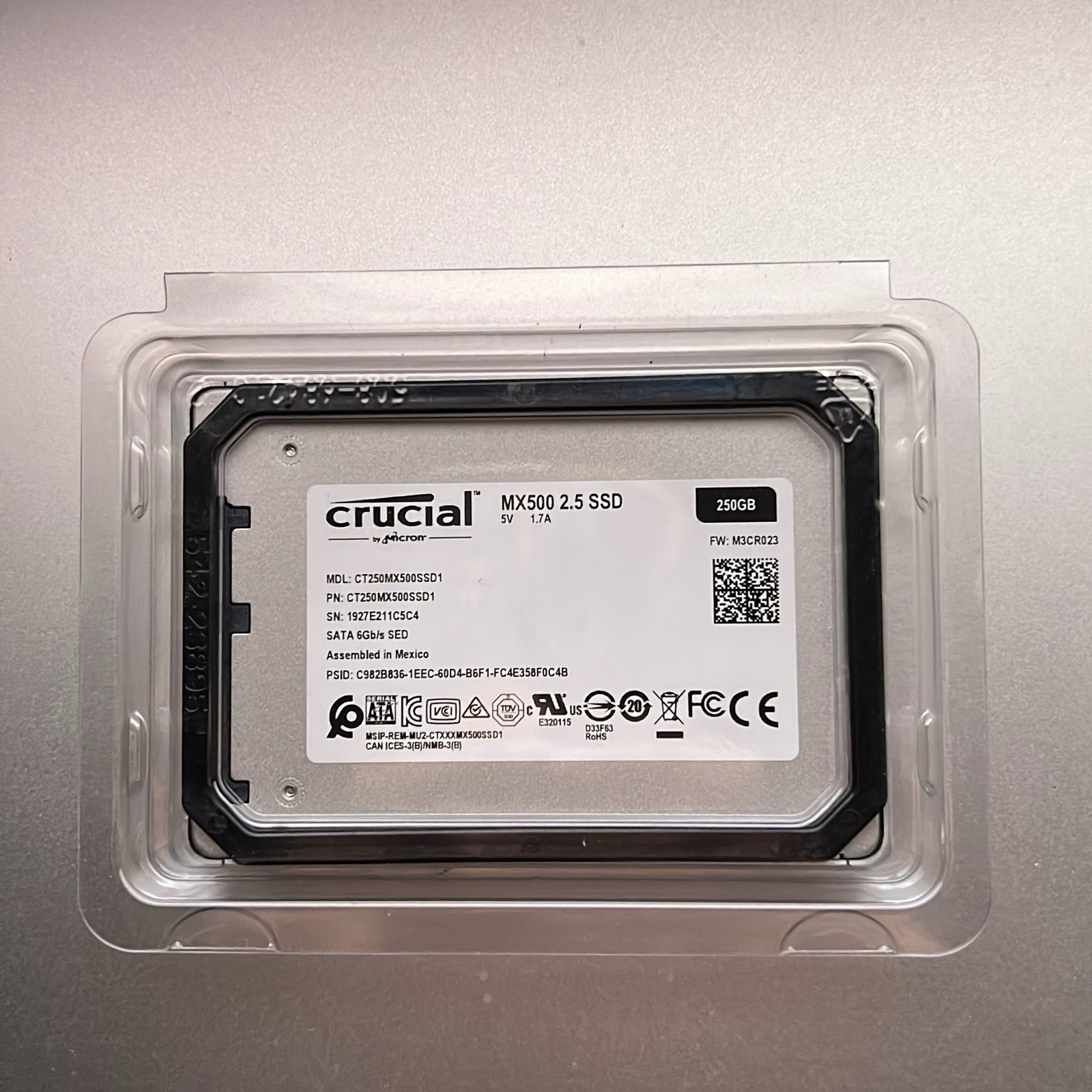 Crucial MX500 250GB SATA 2.5″ Internal SSD CT250MX500SSD1