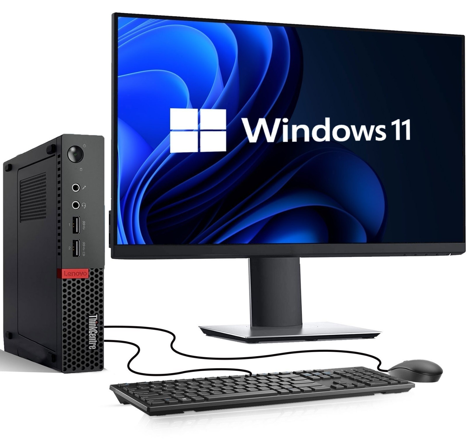 Lenovo Mini Tiny Micro Desktop PC i7 up to 32GB RAM 1TB SSD 24″ Monitors Win11