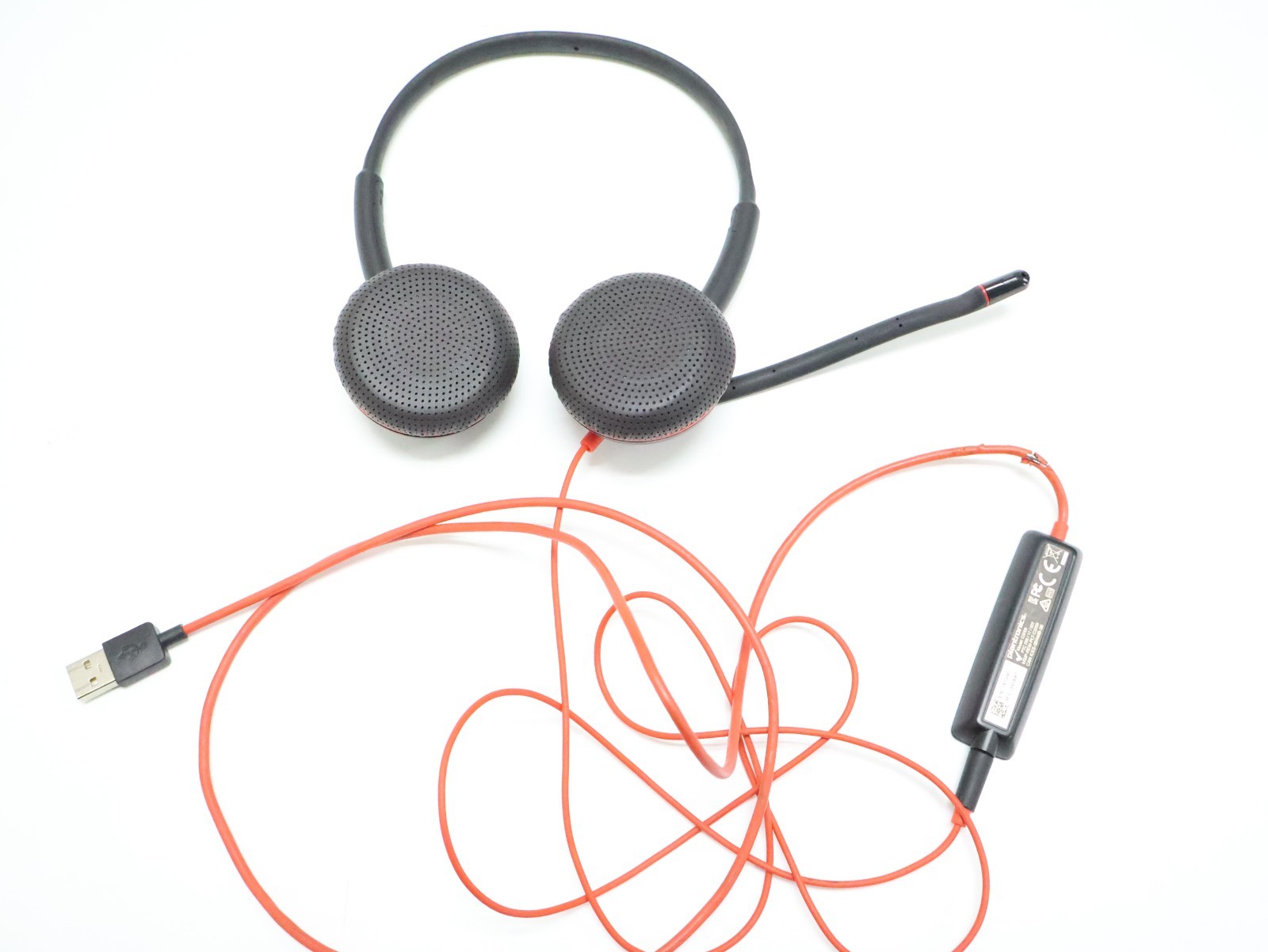 Lot 2 Plantronics Blackwire C3220 Wired USB-A Dual-Ear Headsets Tested Working
