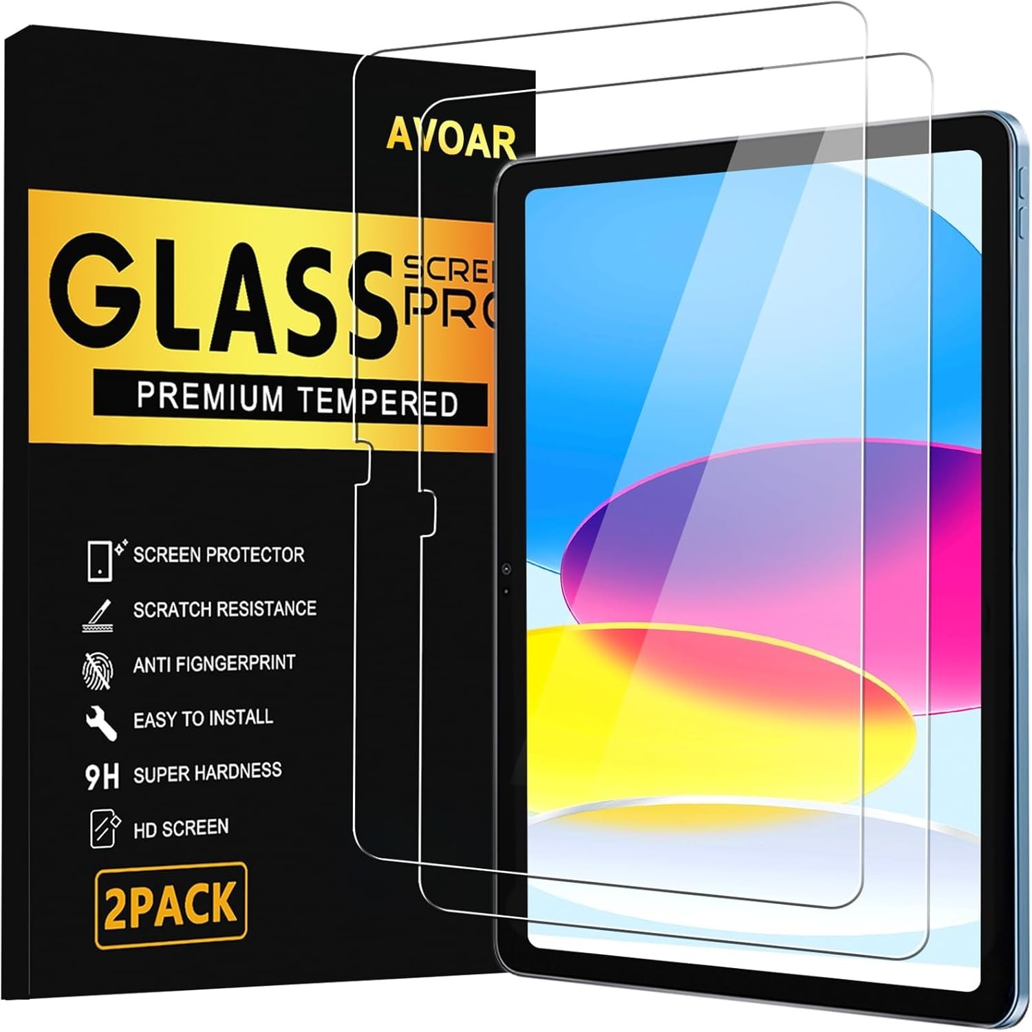 2 Pack Screen Protector for iPad 11th A16 2025 & 10th Generation BLACK…