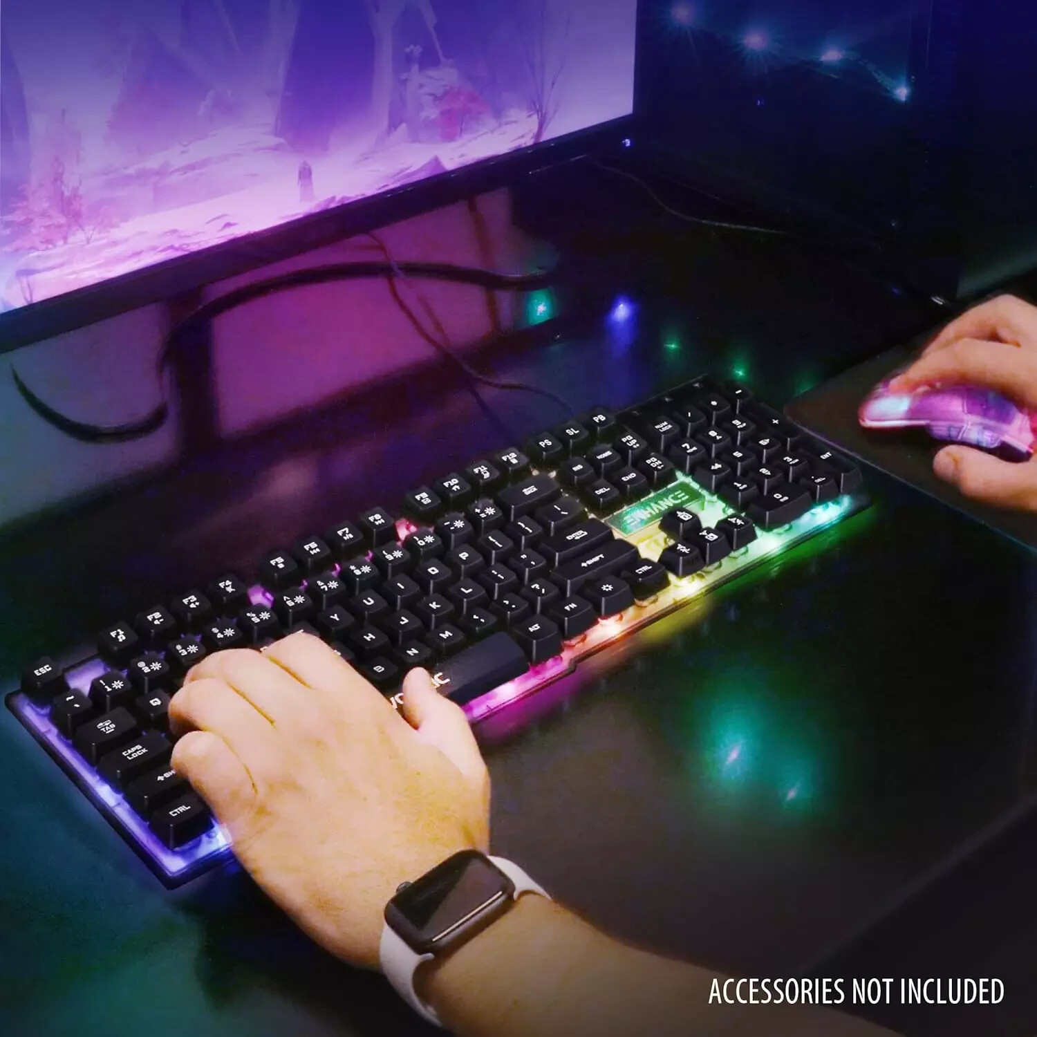 ENHANCE Voltaic 2 Gaming Keyboard – Mechanical Feeling Keyboard, Anti-Ghosting