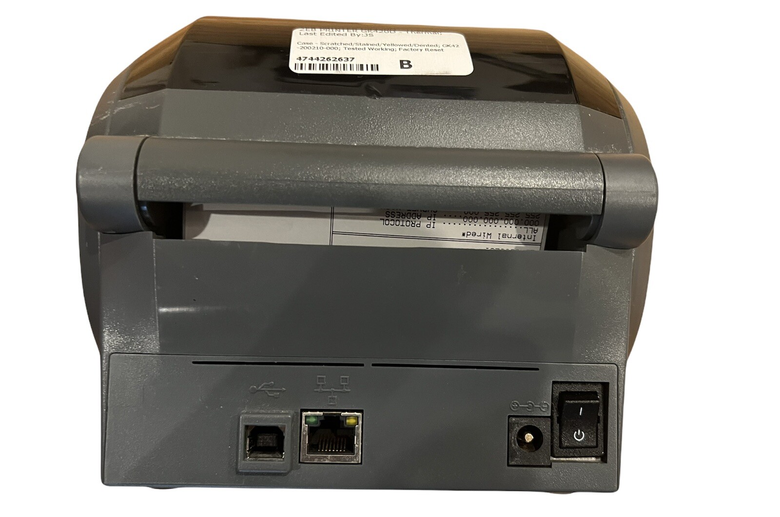 Zebra GK420D Thermal Label Printer w USB/Ethernet w Free Labels&Cables REFURB