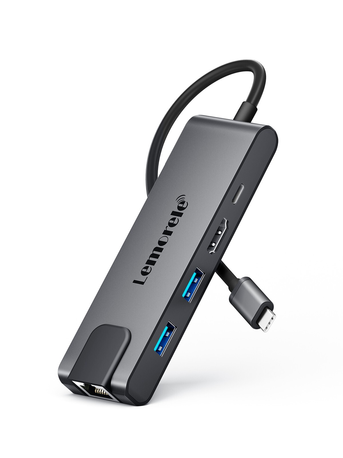 Lemorele Hub USB Tipo C Adaptador 4K HDMI, PD 100W fast charging, RJ45 Ethernet
