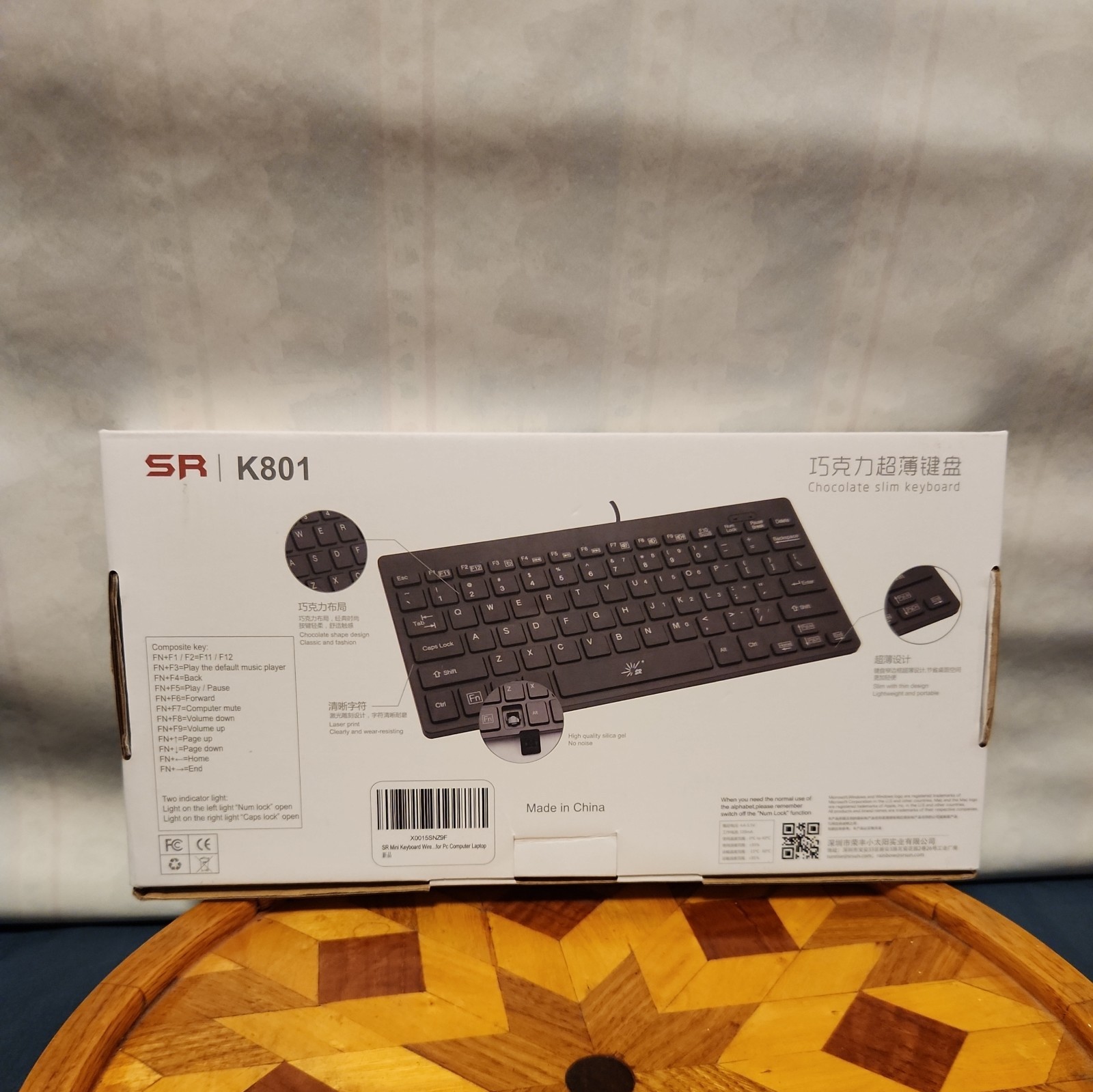 SR Mini Keyboard Wired Thin Light 78 Keys USB Multimedia Small for Pc Computer