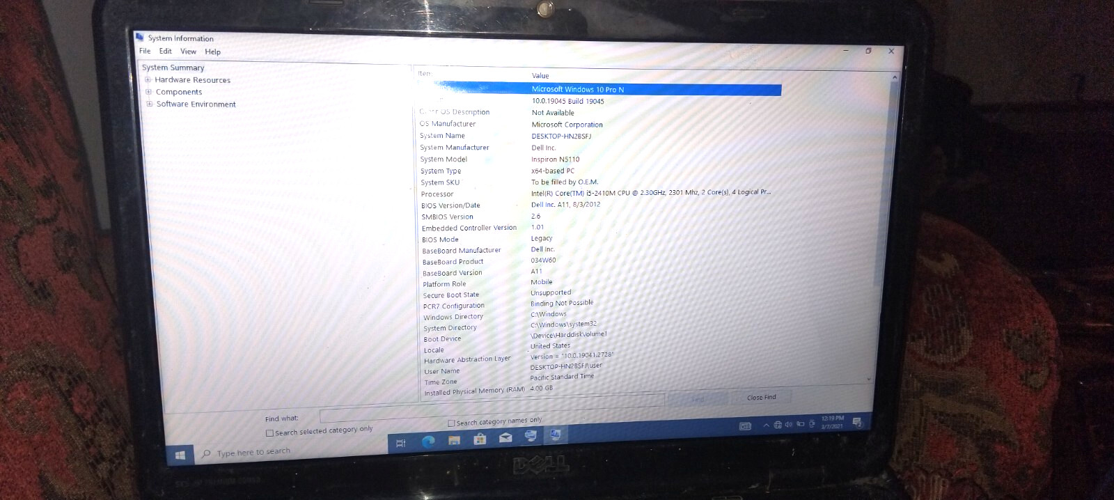 Dell Inspiron 15 15.6″ (Intel Core i5-1035G1, 4GB RAM.