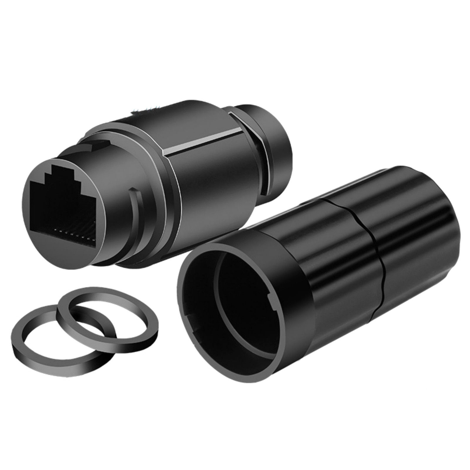 PVC 3x RJ45 Outdoor Shielded Network Ethernet Cable Extender Coupler