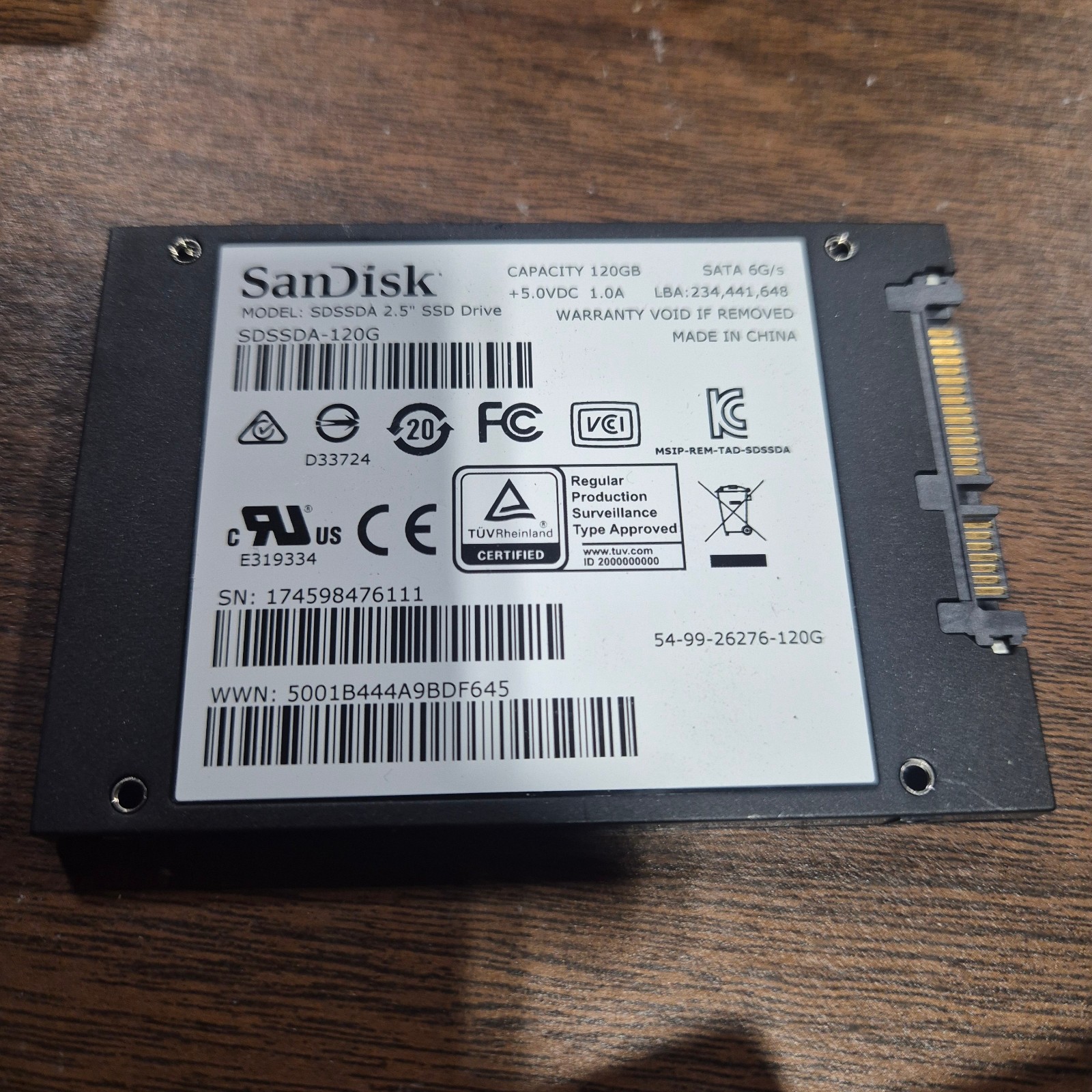 SanDisk – SSD PLUS – 120GB – 2.5″ SATA Drive – 6G/s
