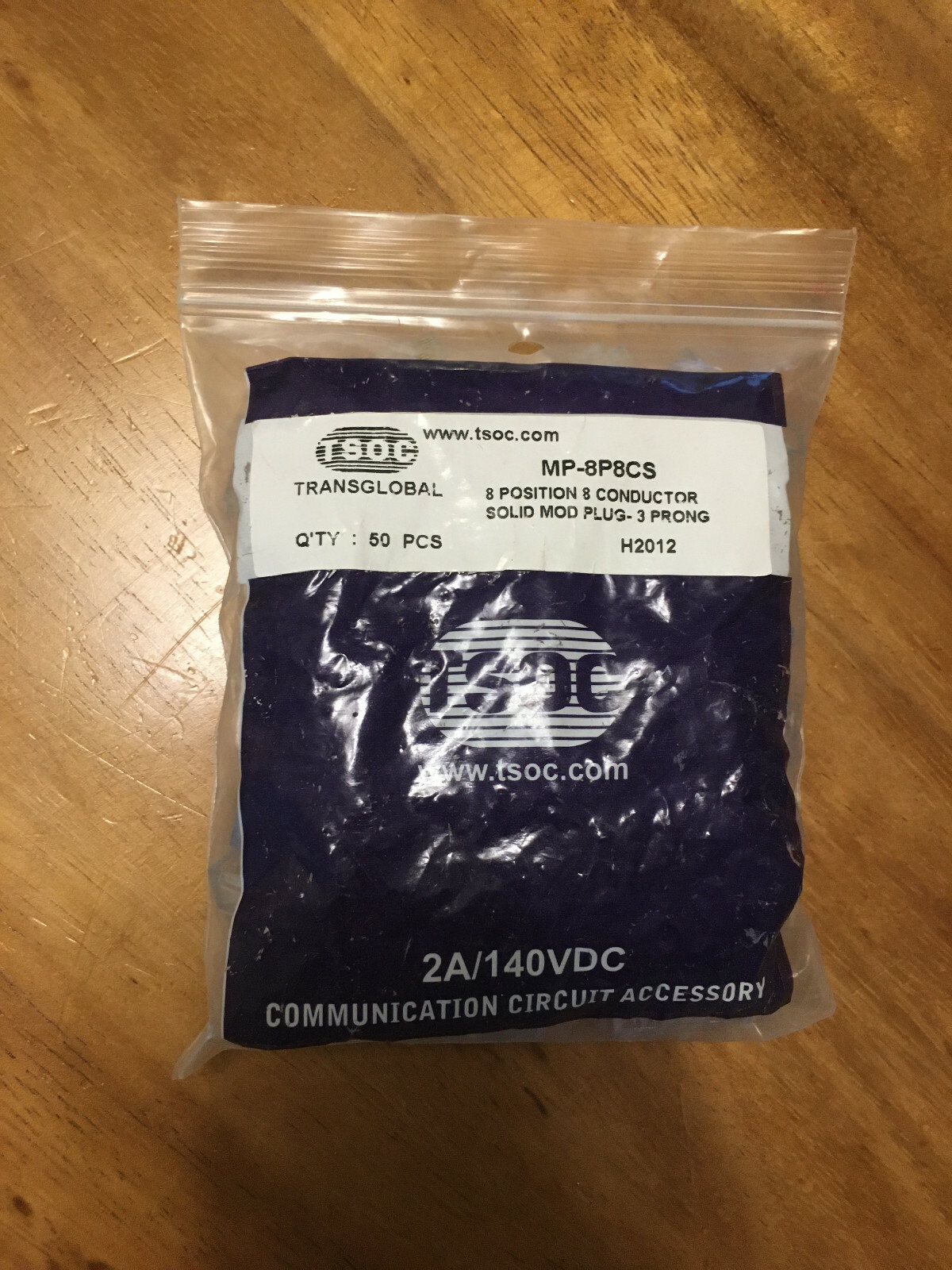 TRANSGLOBAL MP-8P8CS 8 POSITION 8 CONDUCTOR SOLID MOD PLUG 3 PRONG NEW