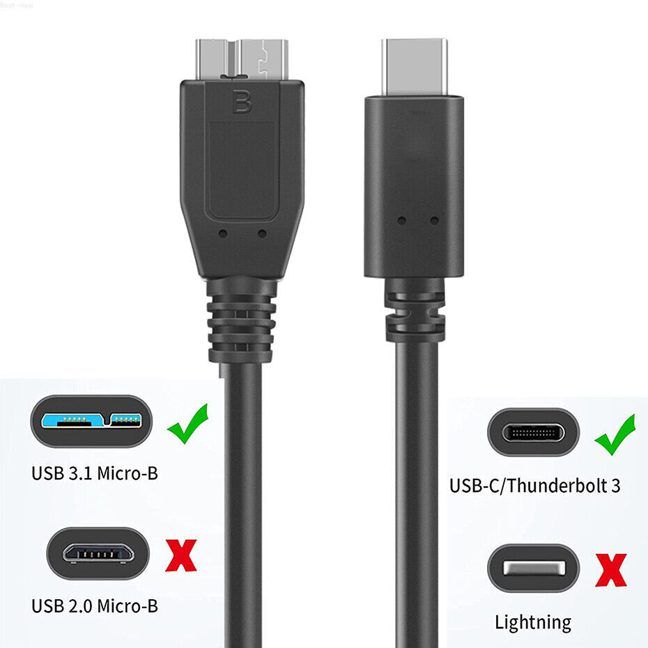 USB C to External Hard Drive Cable USB 3.0 Micro B to USB C Hard Drive Cable 10G