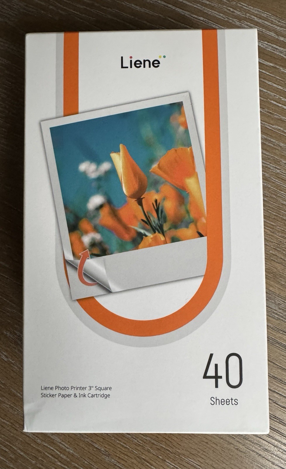 Liene M110 3×3 Photo Paper 40 Sheets & 1 Cartridge, Photo Printer Sticker Paper