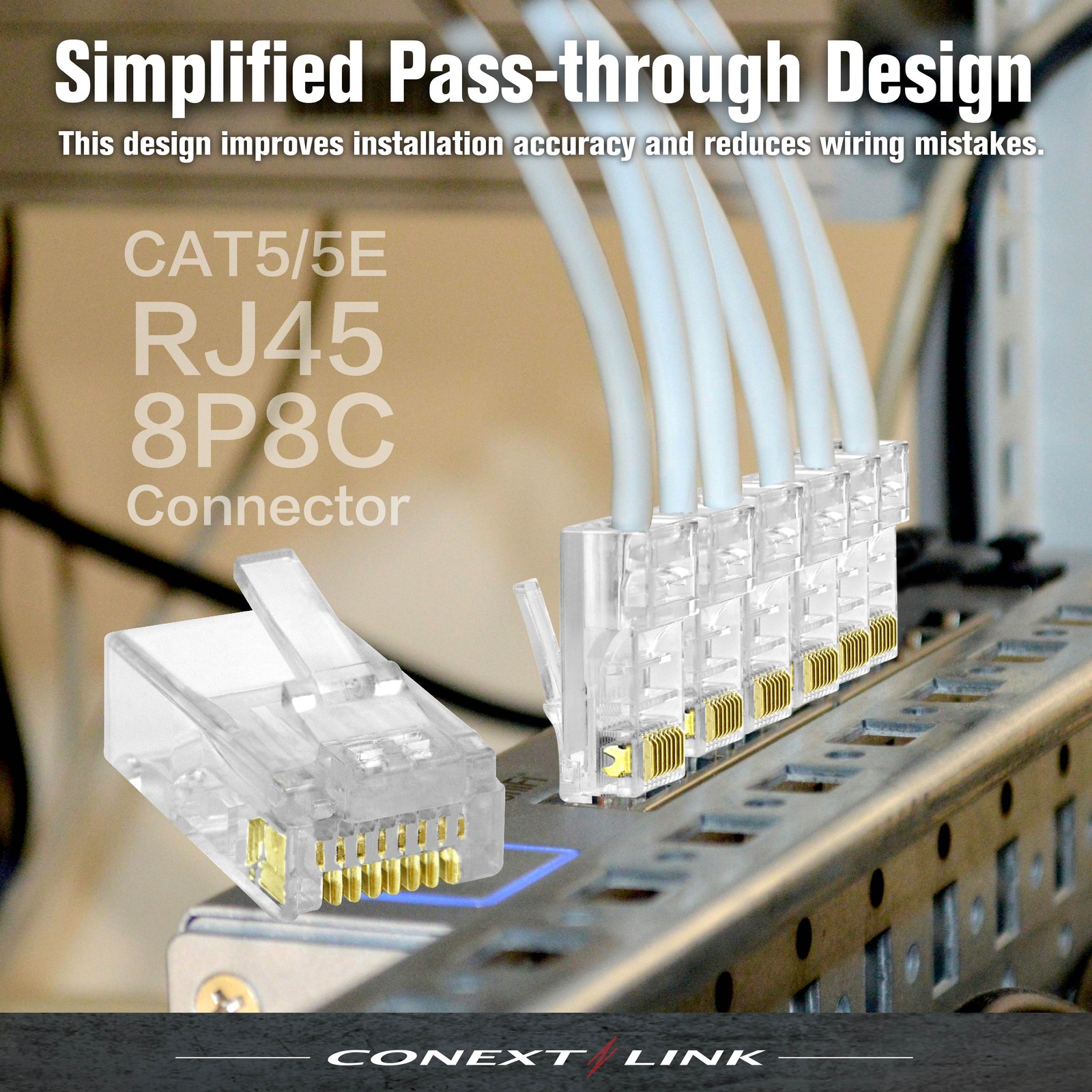 100pcs RJ45 8P8C CAT5 CAT5e Modular Plug Network Cable Lan Connector End