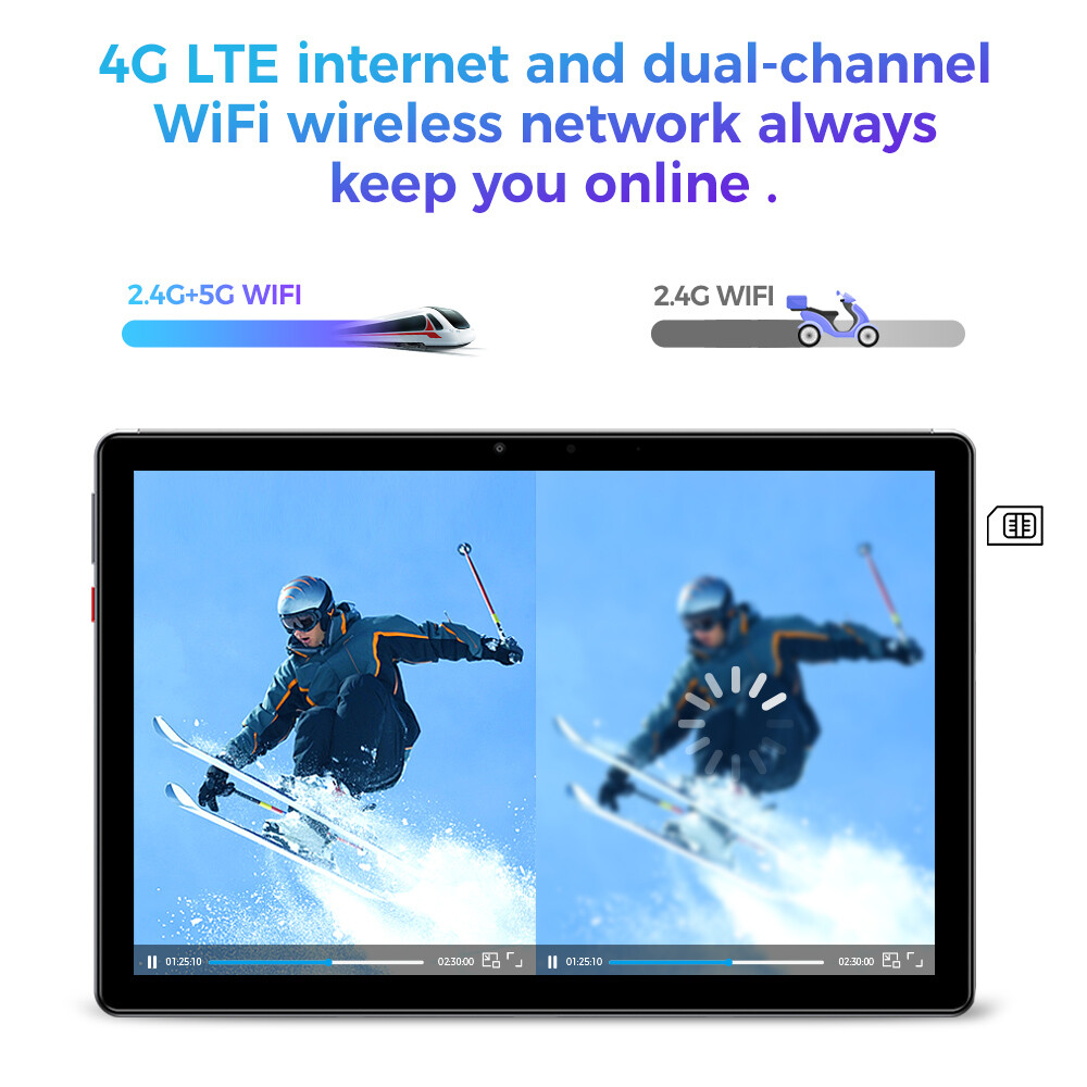 10.1Inch Android Tablet 10 Tablet 128Gb Wifi Tablet Dual Camera 4G LTE Tablet