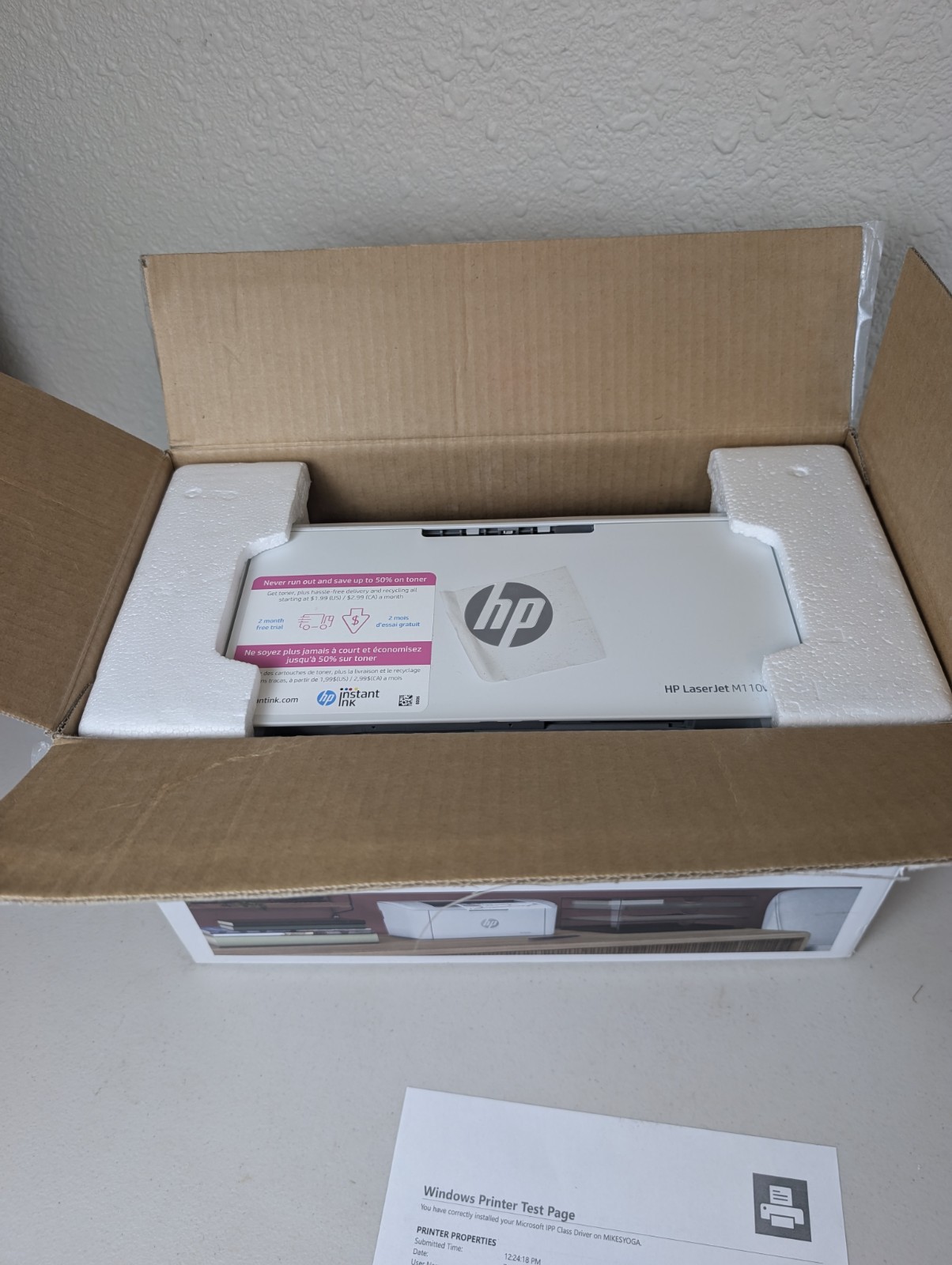 HP LaserJet M110w Smallest Wifi Monochrome Laser Printer USB Only 1k Pages!