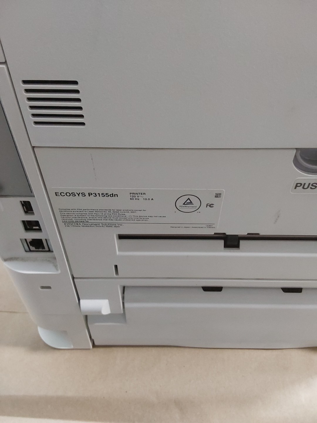 Kyocera ECOSYS P3155dn B/W Laser Printer 55PPM Tested w/Toner Duplex