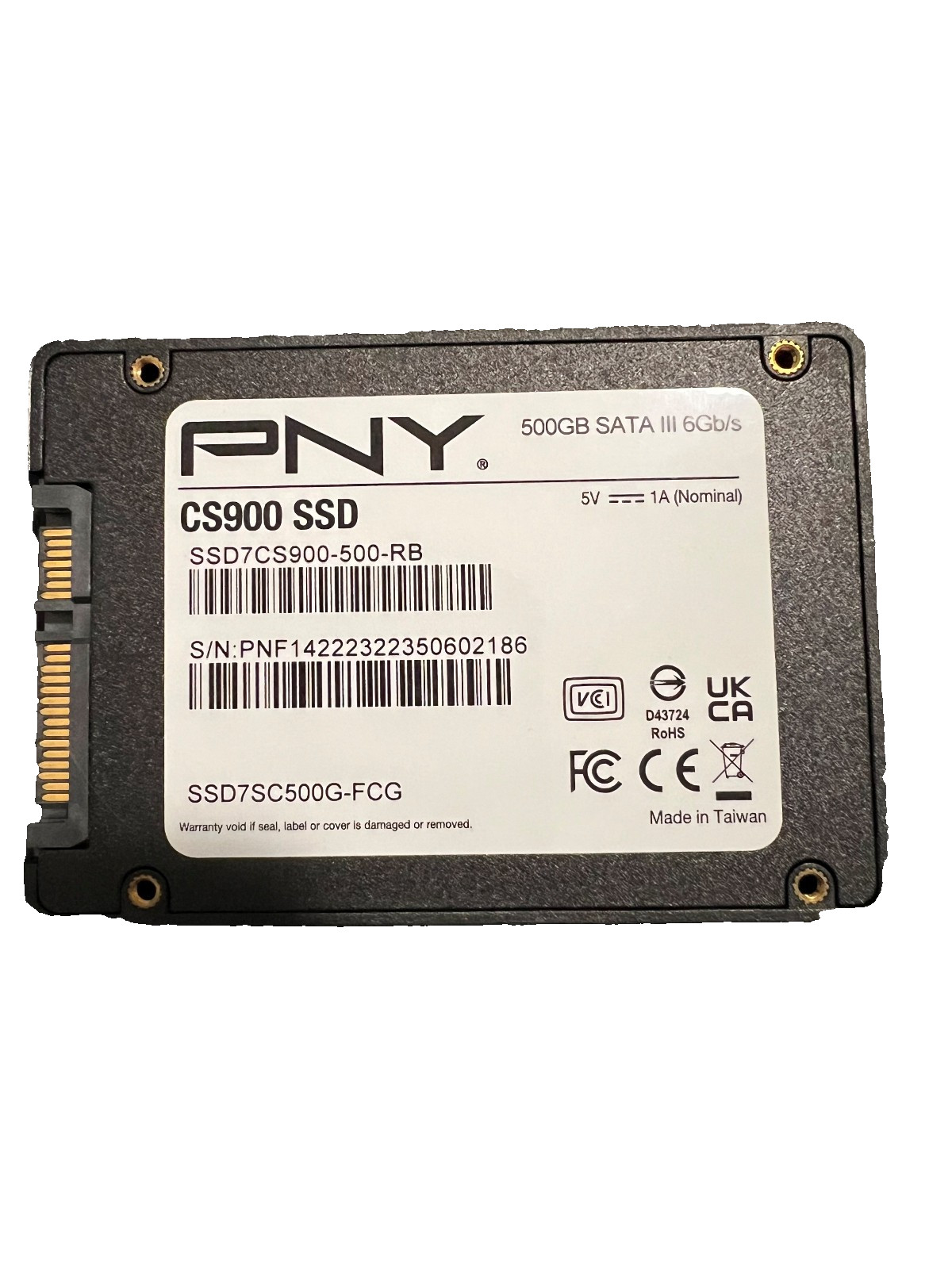 SSD7CS900-500-RB GENUINE PNY SSD 500GB SATA III 6GBS great health refurb
