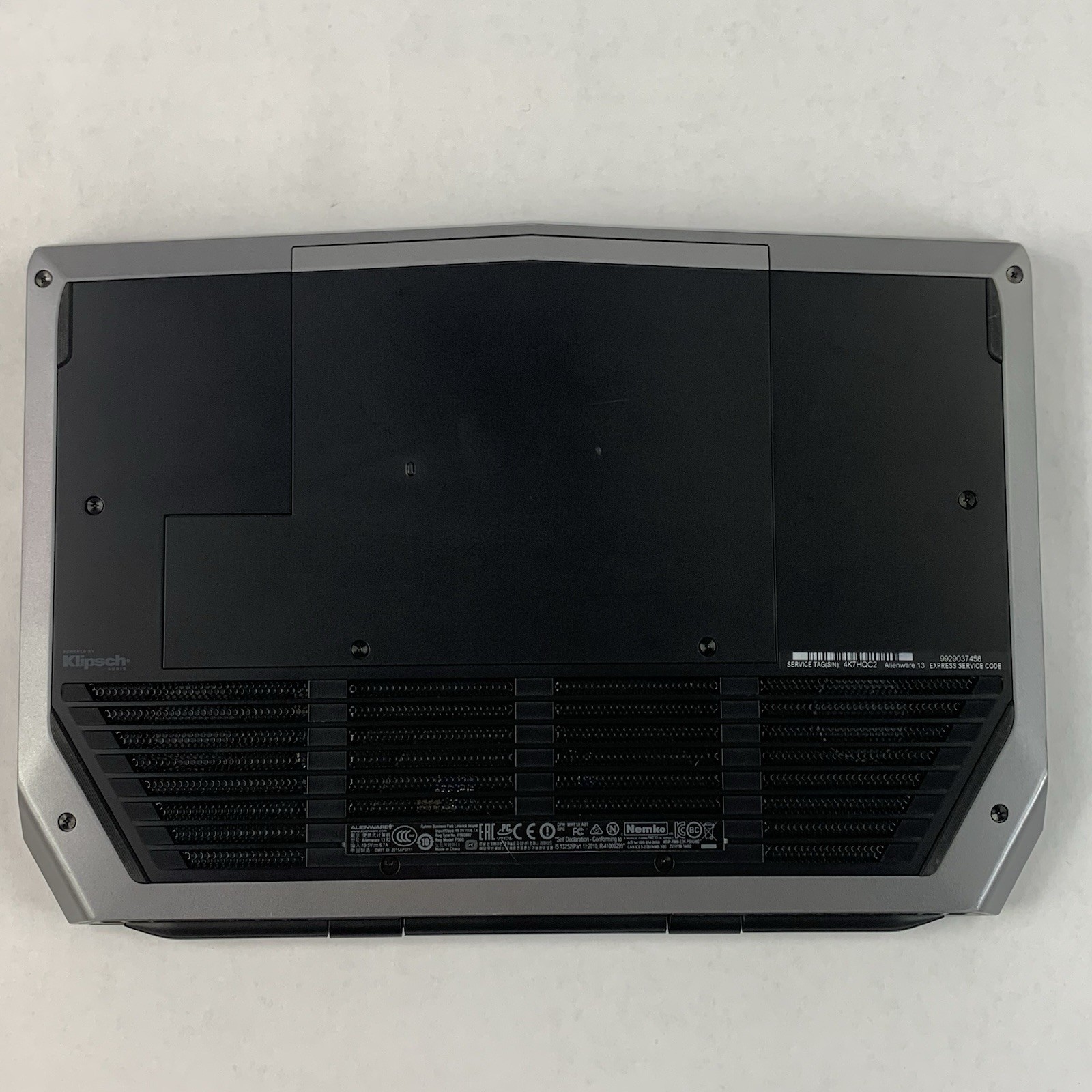 Alienware 13 R2 P56G 13.3” Laptop i7-6500U 2.5 GHz 8 GB Ram No OS/HDD/AC