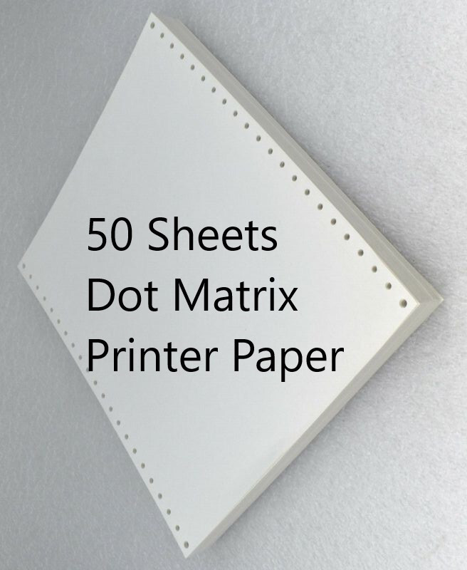 Vintage Continuous Tractor Feed Dot Matrix Printer Paper 8 1/2″ x 11″ 50 sheets