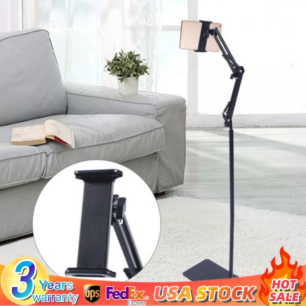 Universal 360° Tablet Holder Floor Stand Clamp Adjustable for 4-11in Phone iPad