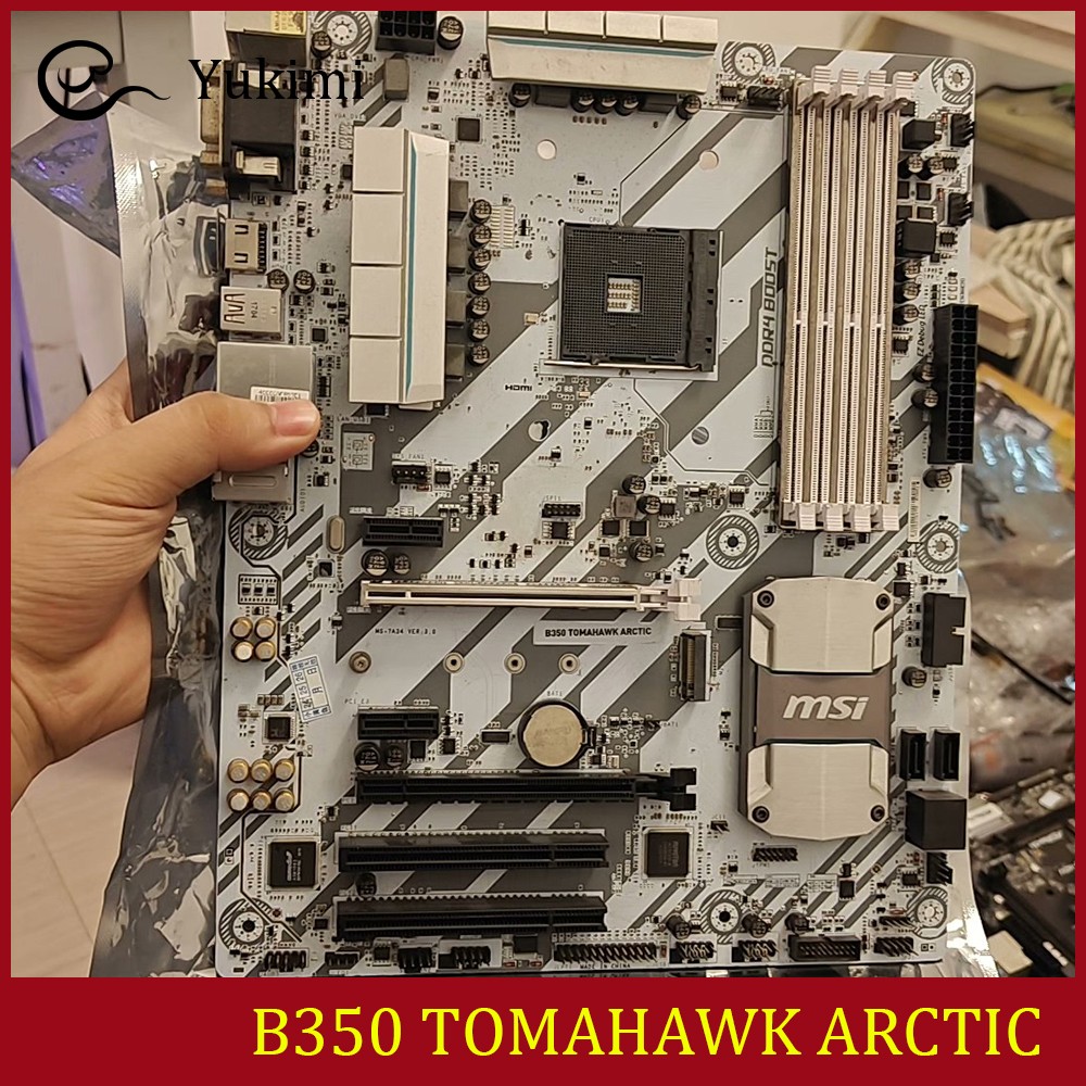 FOR MSI B350 TOMAHAWK ARCTIC DDR4*4 64GB HDMI VGA DVI-D Ｍotherboard Test OK