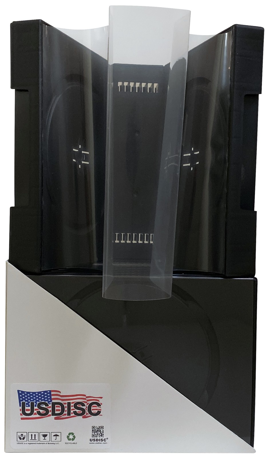 USDISC DVD Cases Chubby 51mm Economy, Sexdecuple 16 Disc (Black) Lot