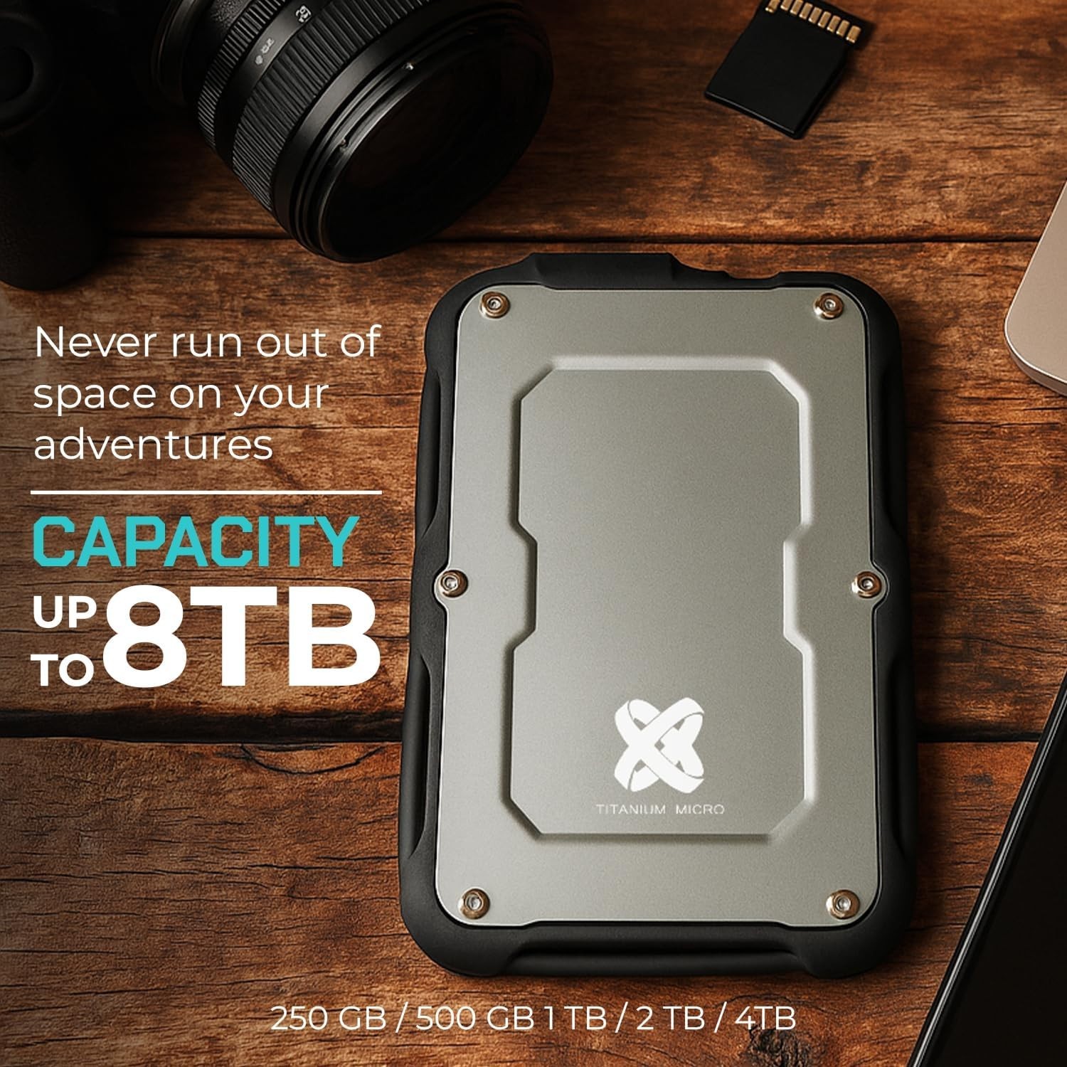 Titanium Micro 4TB Titanium One Extenal Portable SSD Up to 450Mb/s USB3.2 gen 2
