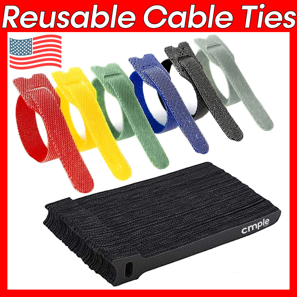 Adjustable Cable Straps 6″ Hook Loop Cable Ties Nylon Sticky Wire Organizer