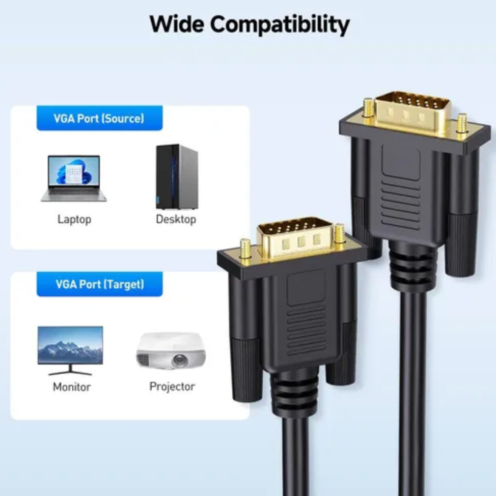 Cable Matters SVGA Super VGA Male to Male Monitor Cable Black 6ft (2Pack)