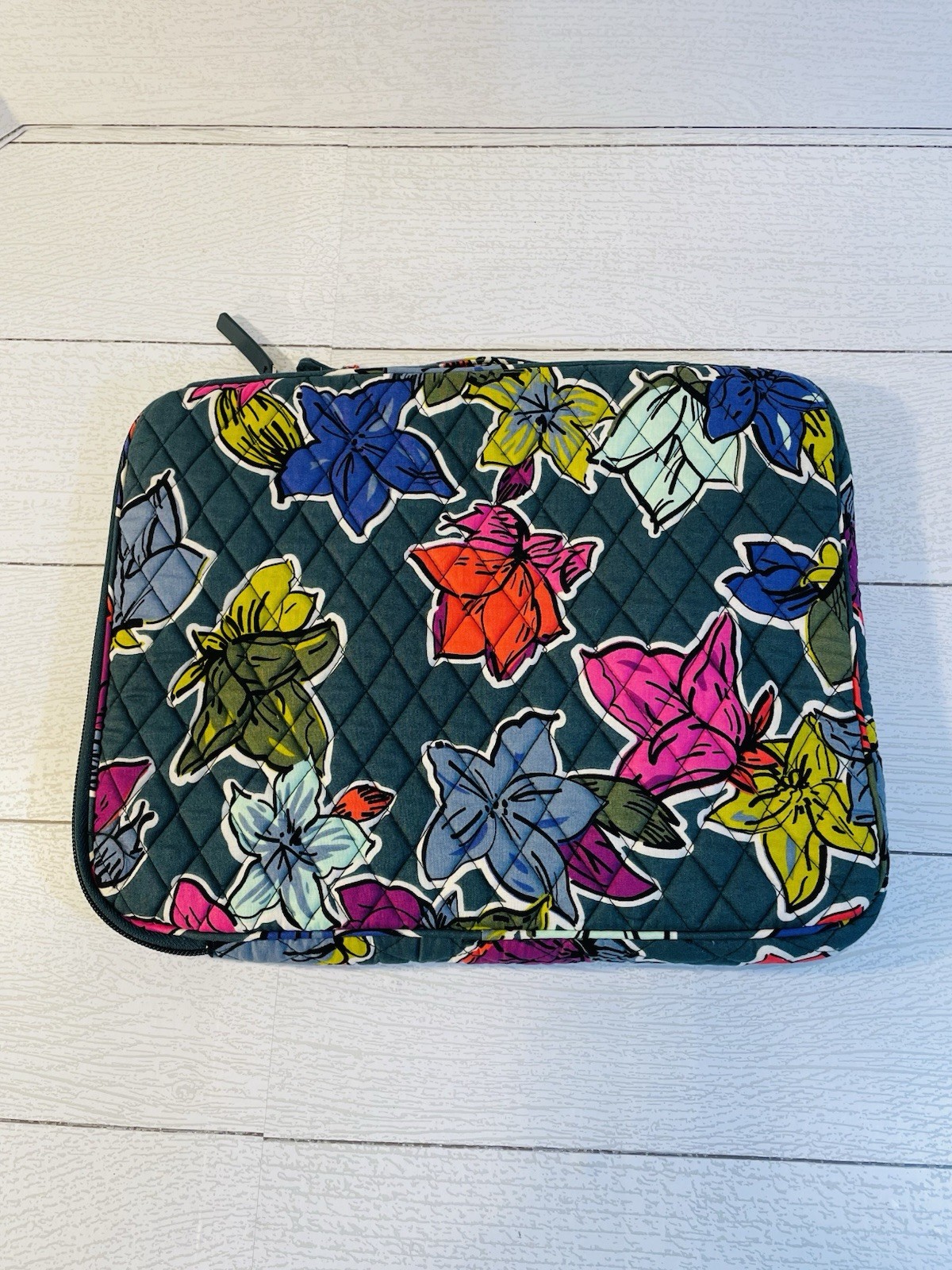 Vera Bradley Quilted Laptop Case Floral Padded Sleeve Travel Work Bag Colorful