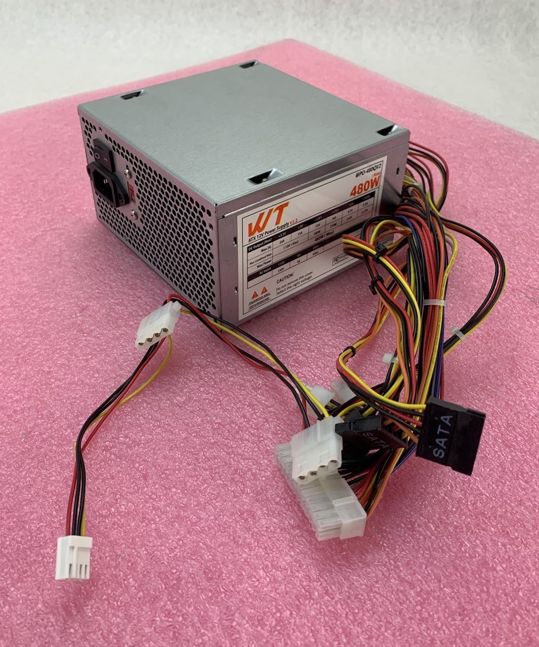 WT WPO-480QV2 480W ATX 12V Computer Power Supply