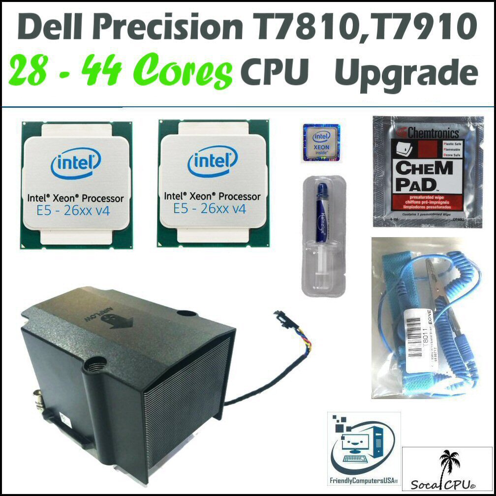 Dell Precision T7810, T7910 XEON CPU upgrade kit up to E5-2699 v4 +heat sink