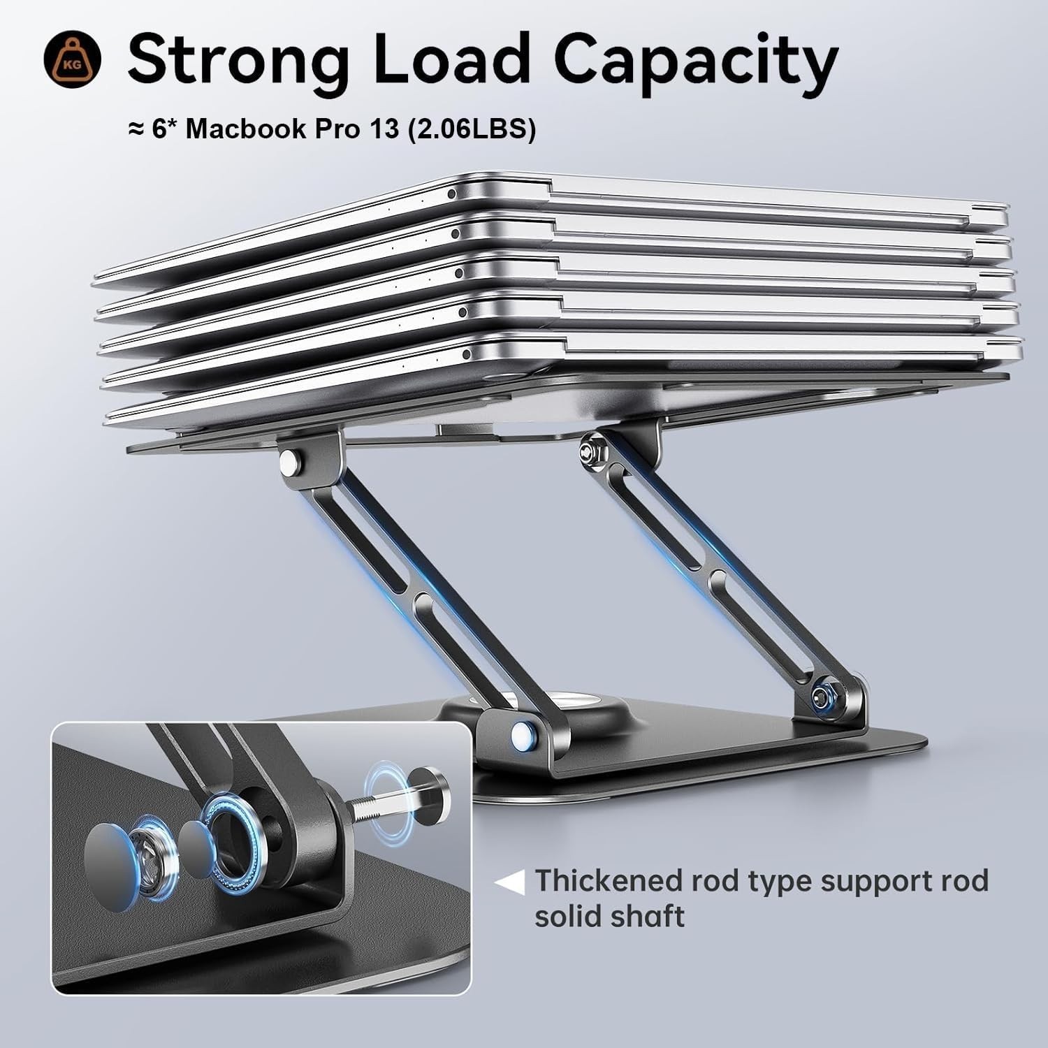 Laptop Stand for Desk, Adjustable Computer Stand with 360° Rotating Base, Erg…