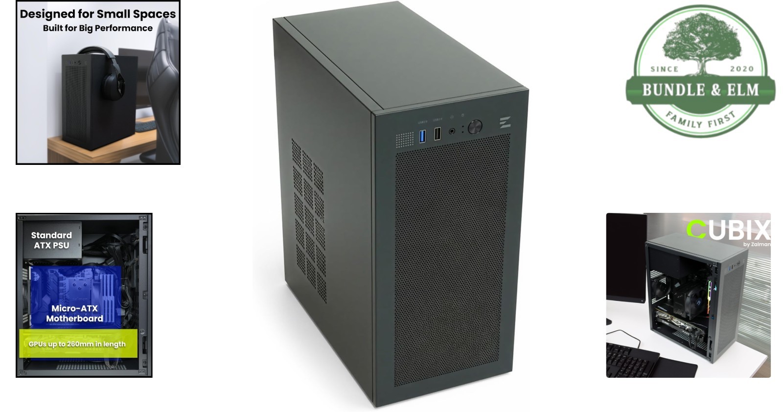 Durable CUBIX Mini Tower Chassis for Gaming & Business | Supports ATX PSU